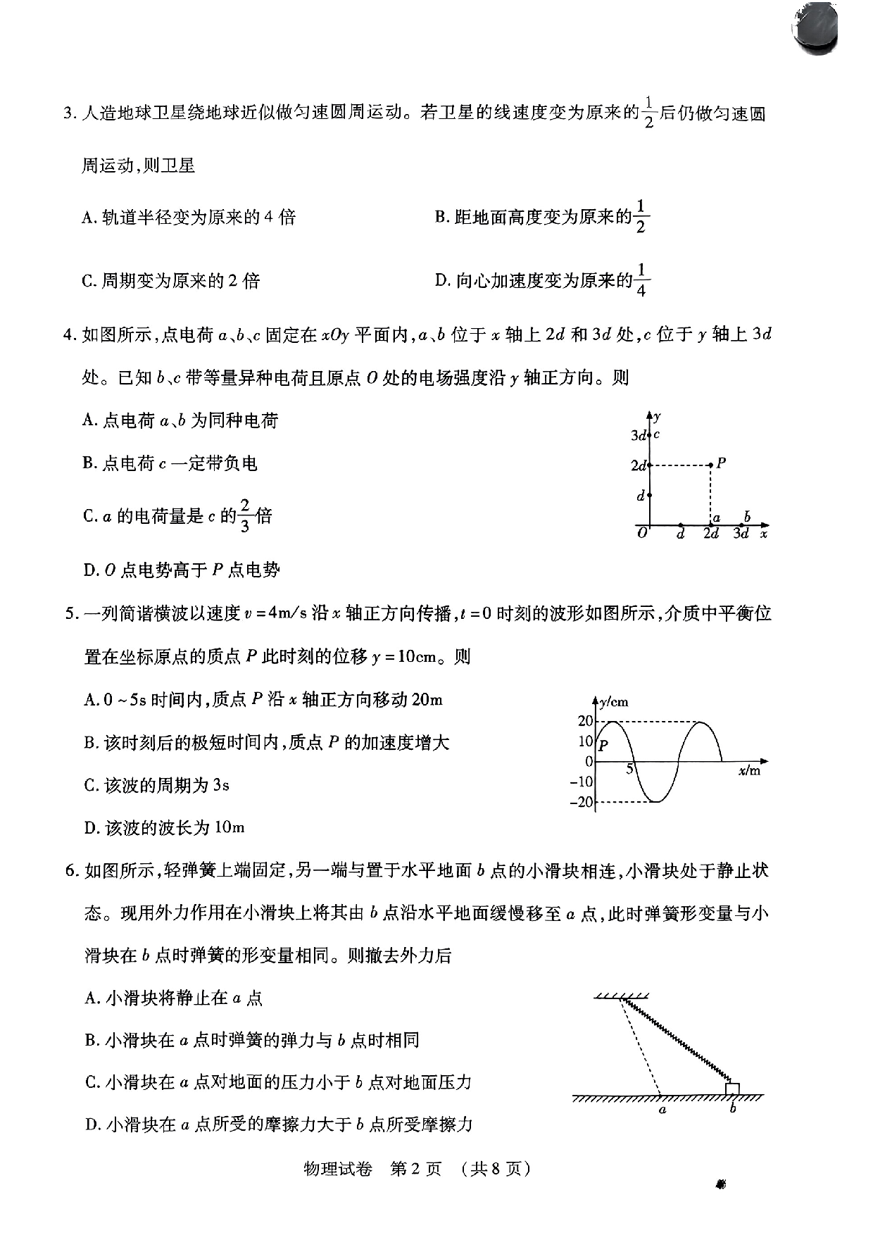 2024届东北三省四市教研联合体高三下学期二模物理试题+答案.pdf 第2页