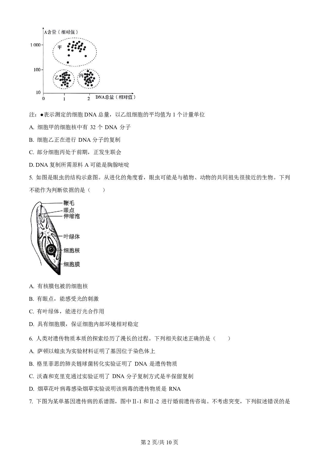 河北省2023-2024学年高三上学期大数据应用调研联合测评（Ⅱ）生物.pdf 第2页