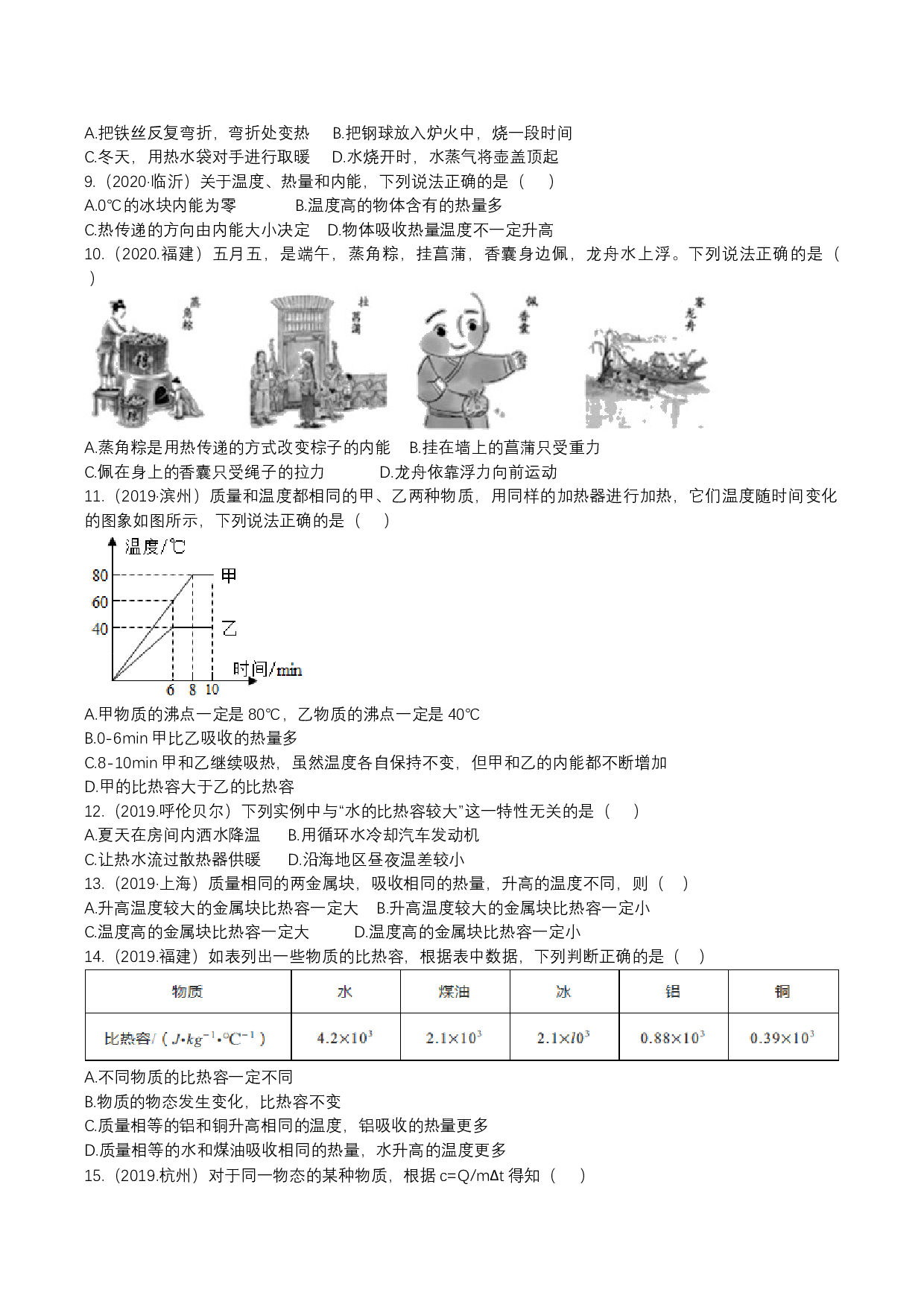 2023年人教版九年级物理上学期同步单元专题大培优：第十三章《内能》复习训练题 (1).docx 第2页