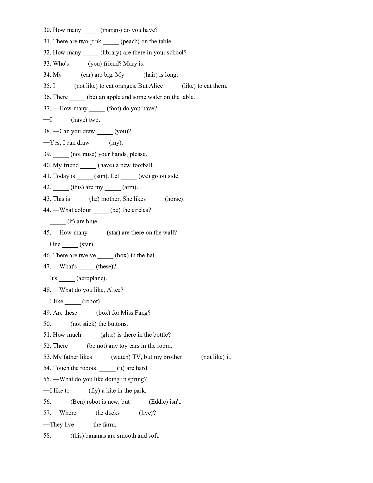 3A寒假专项练习3&mdash;&mdash;适当形式填空 牛津上海版（试用本）.docx 第2页