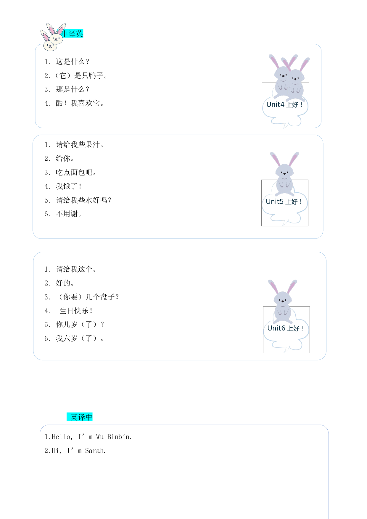 2023 小升初  重点句型  三年级英语上册全册句型 过关（人教pep版）.docx 第2页