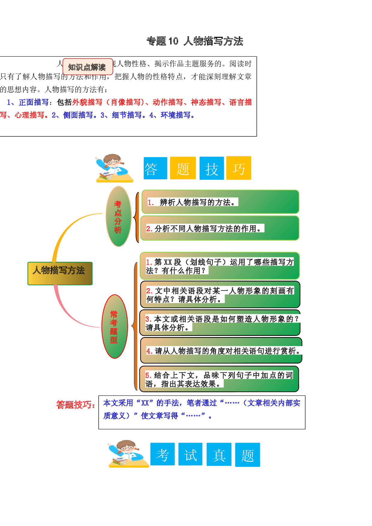 10 人物描写方法（学生版）.docx 第1页