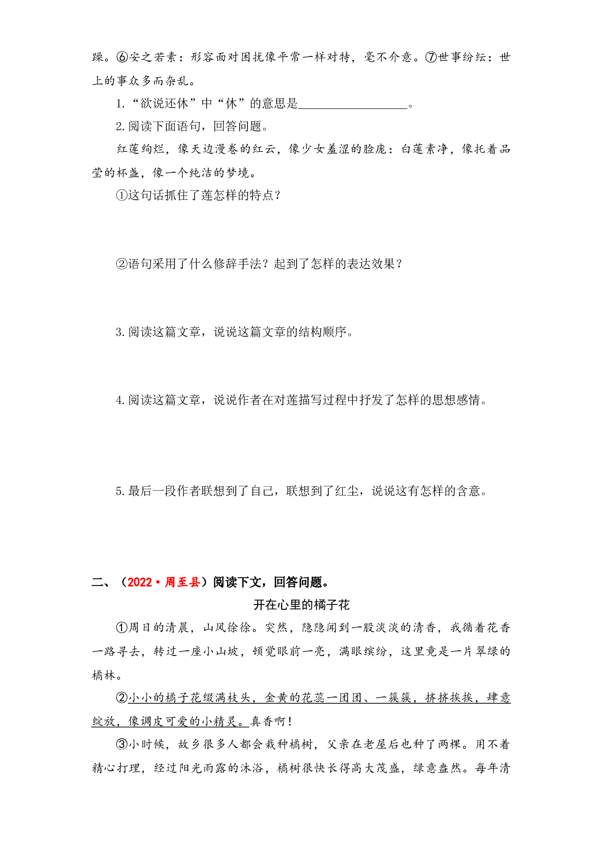 40 散文阅读综合训练（三）-2023年小升初语文真题汇编（全国版）.docx 第2页