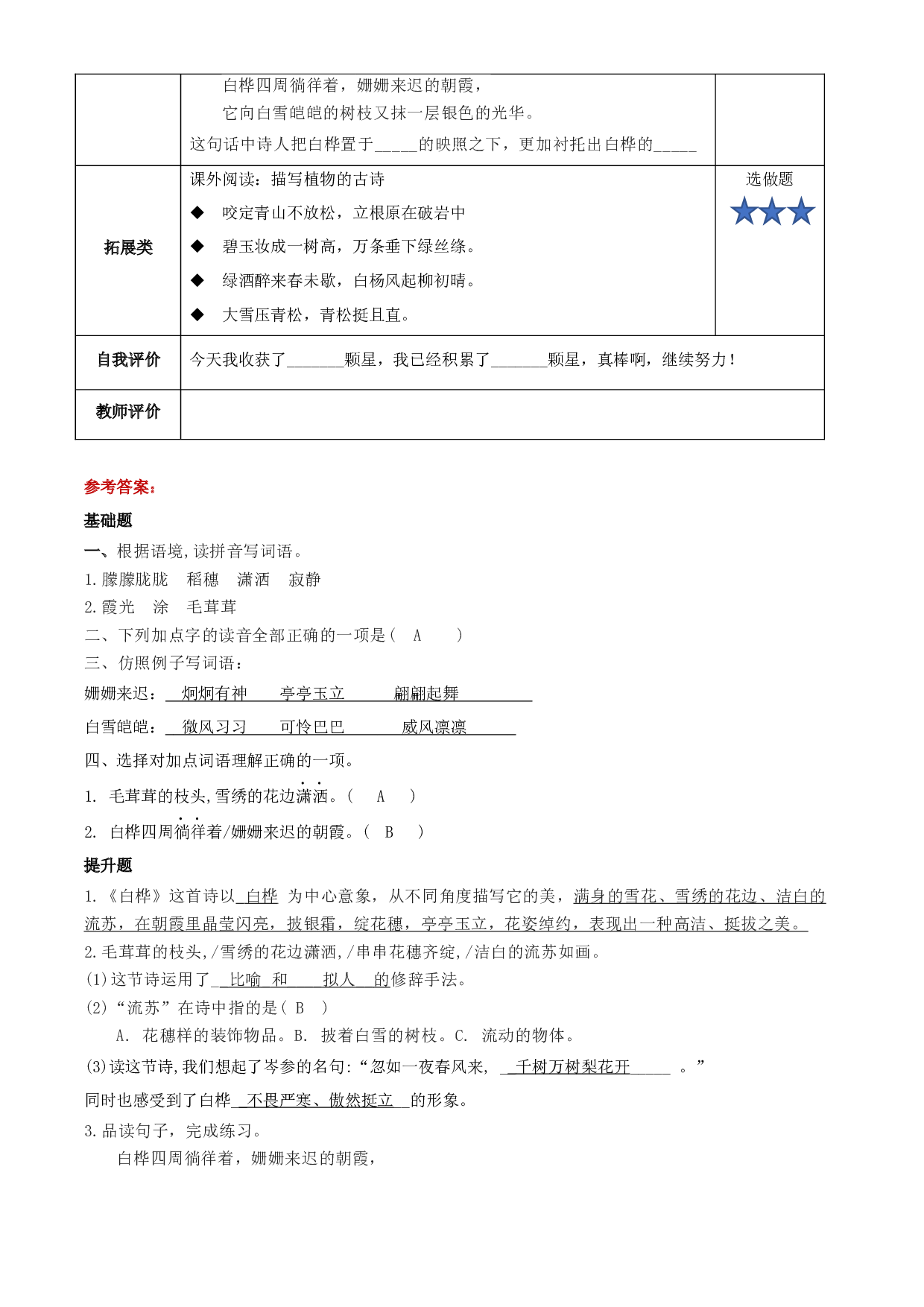 第11课《白桦》第一课时四年级语文下册部编版.docx 第2页