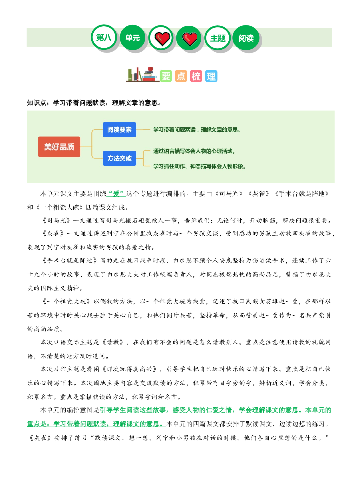 第八单元&ldquo;美好品质&rdquo;（主题阅读）-2023-2024学年三年级语文上册阅读理解（统编版）.docx 第1页