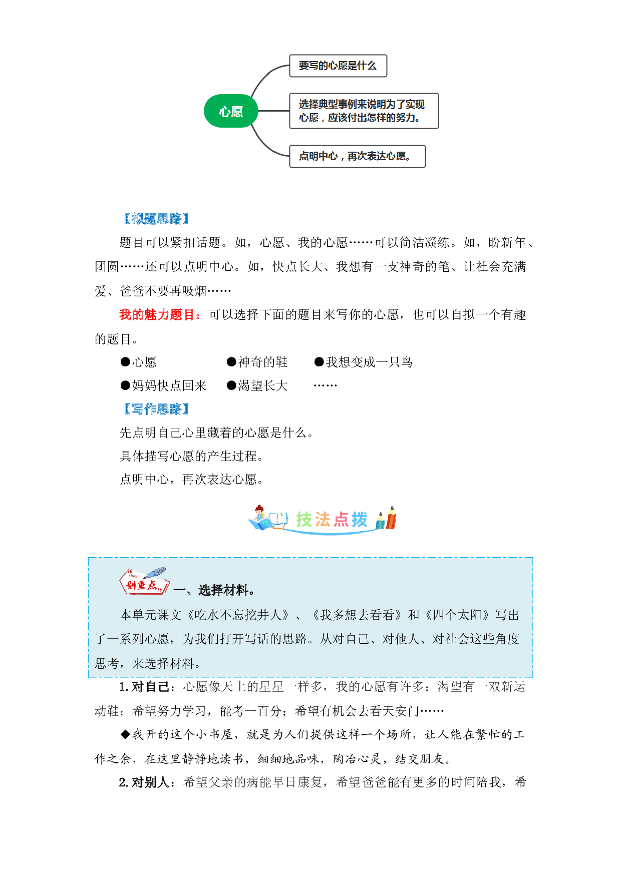 第二单元 同步写话：美好心愿-写作指导+范文赏析+病文升格（教案）-2022-2023学年一年级语文下册同步写话素材积累（部编版）.docx 第2页
