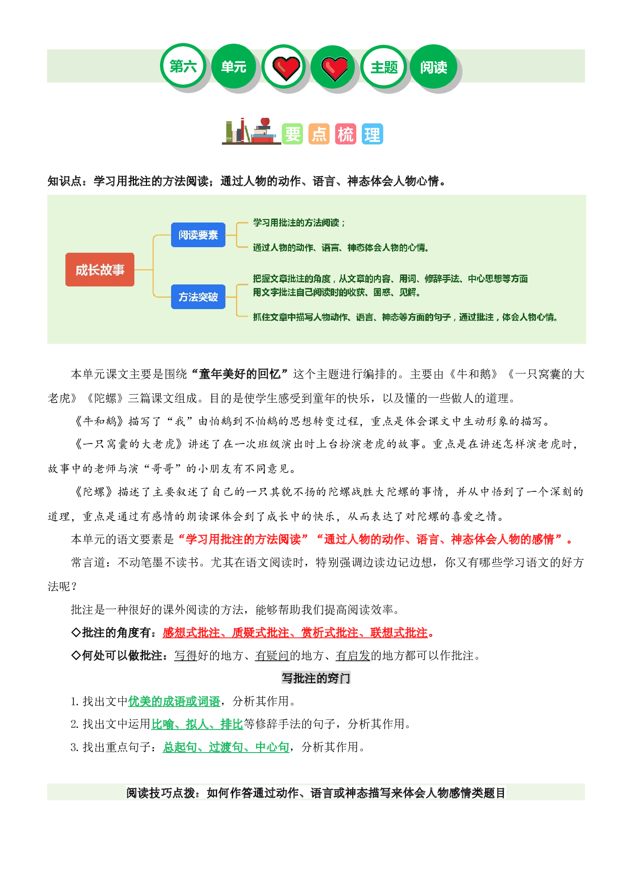 第六单元&ldquo;成长故事&rdquo;（主题阅读）-2023-2024学年四年级语文上册阅读理解（统编版）.docx 第1页
