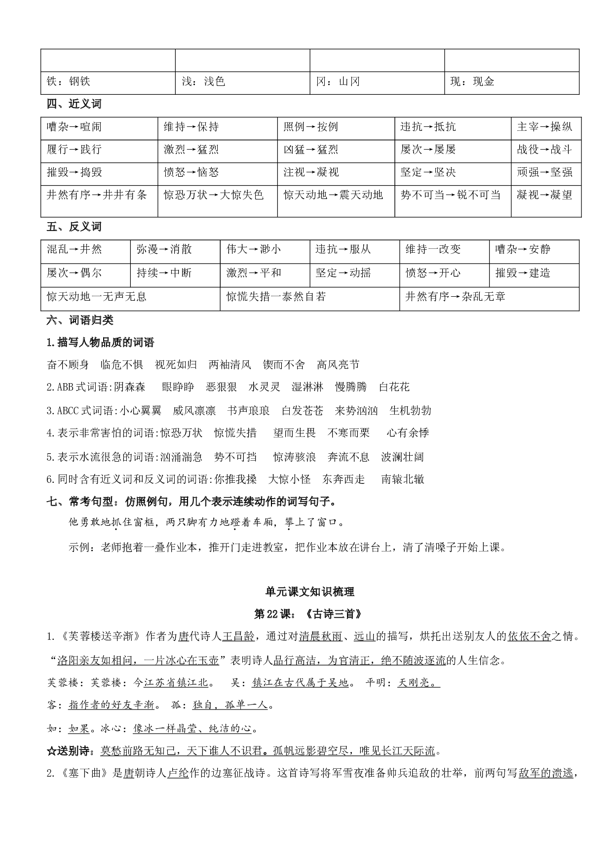 第七单元（讲义+检测）-2022-2023学年四年级语文下册单元复习讲义（部编版）.docx 第2页