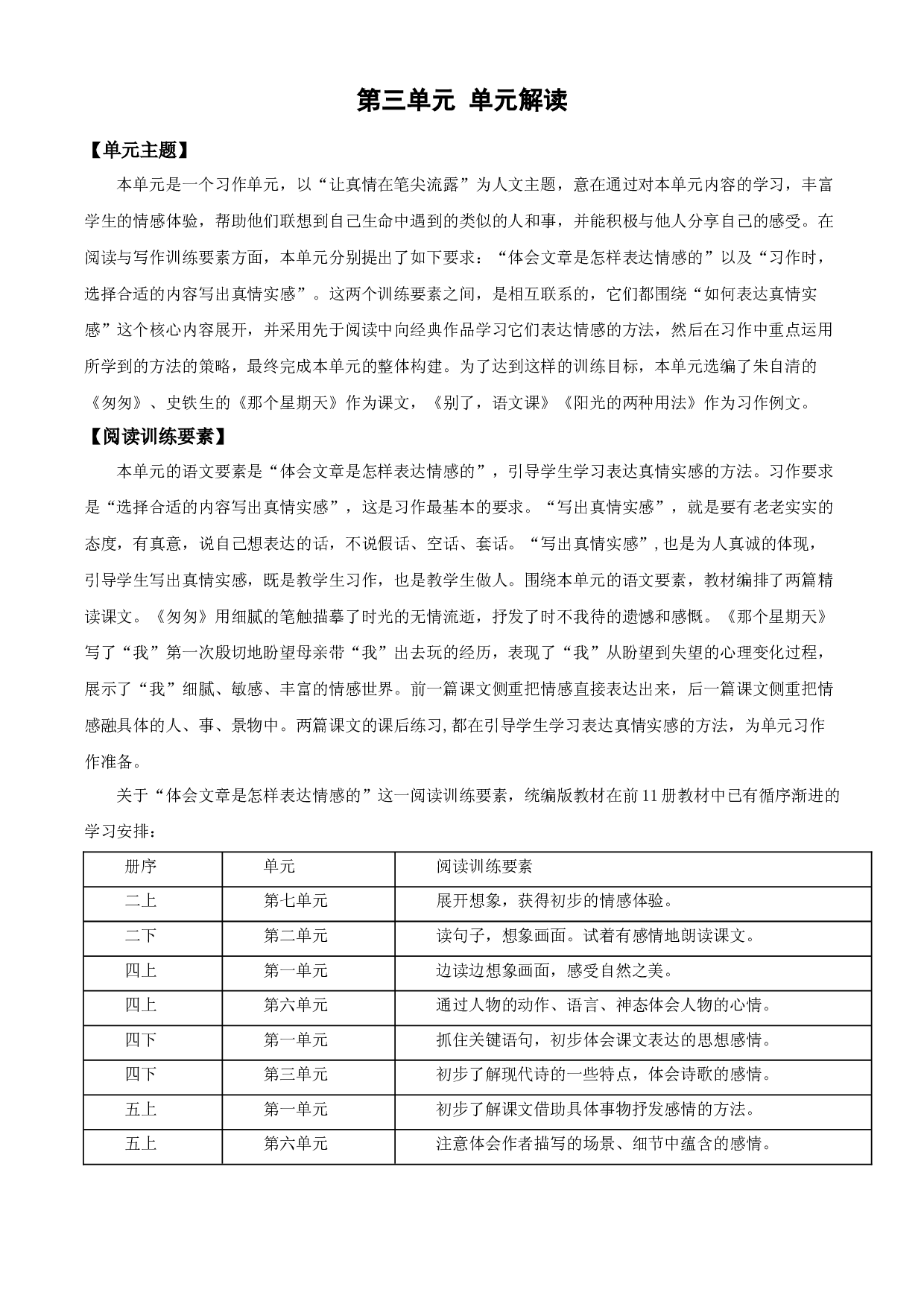 第三单元 （单元解读）六年级语文下册部编版.docx 第1页
