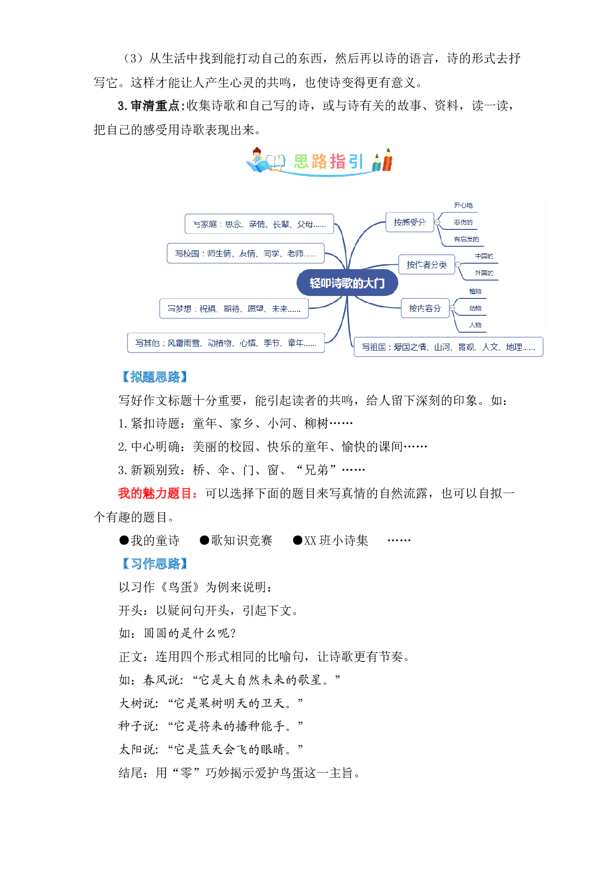 第三单元作文：轻叩诗歌的大门-写作指导+范文赏析+病文升格（教案）-2022-2023学年四年级语文下册单元作文素材积累（部编版）.docx 第2页