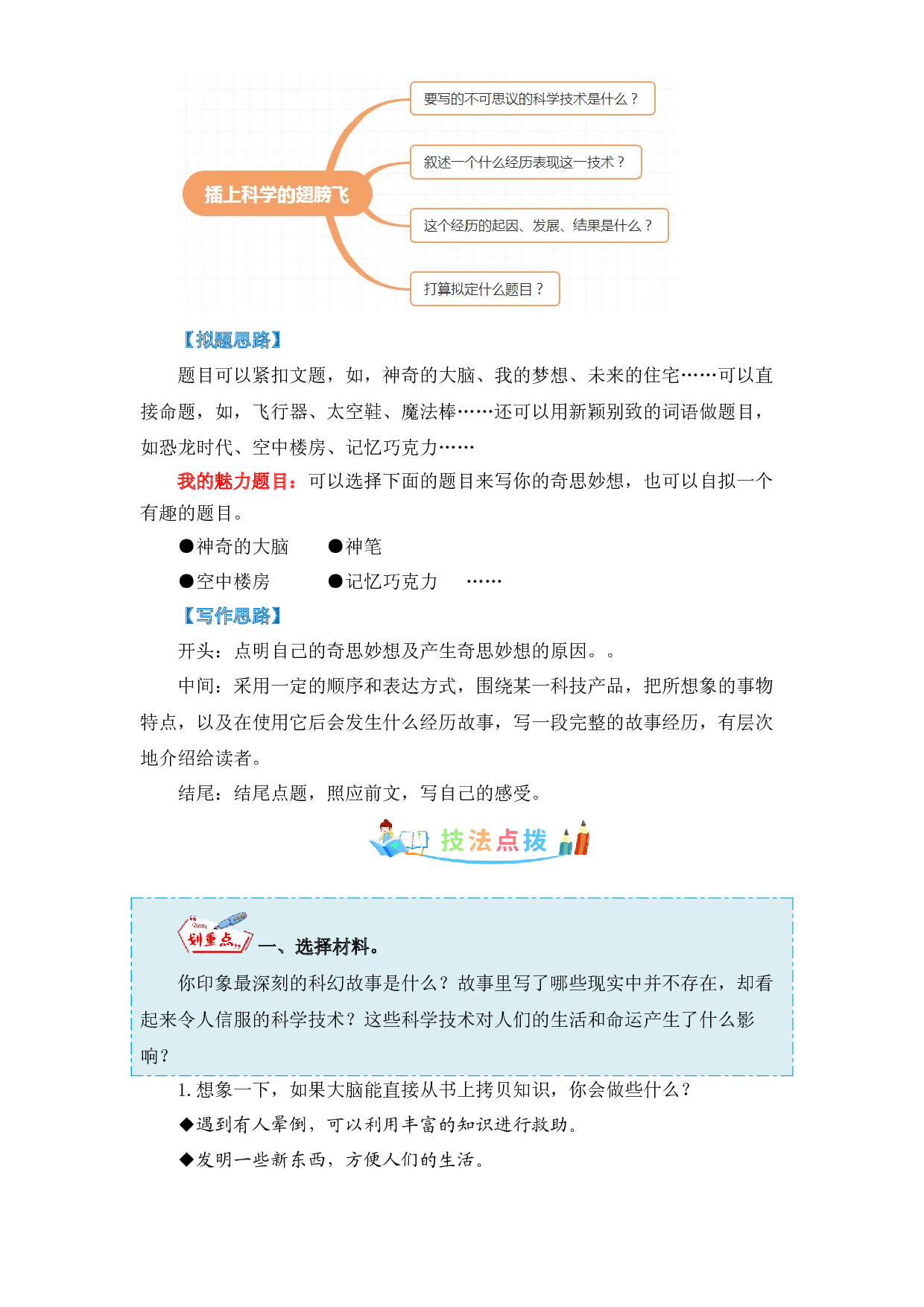 第五单元作文：插上科学的翅膀飞-写作指导+范文赏析+病文升格（教案）-2022-2023学年六年级语文下册单元作文素材积累（部编版） .docx 第2页