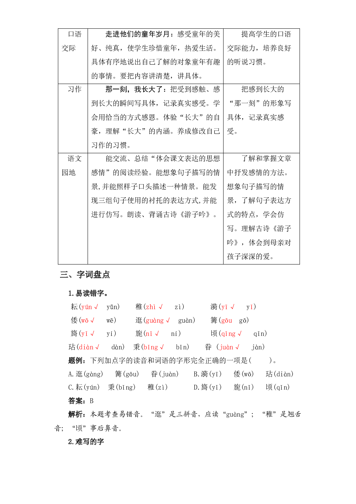 第一单元知识盘点（含字词、佳句、感知、考点）五年级语文下册 部编版.docx 第2页
