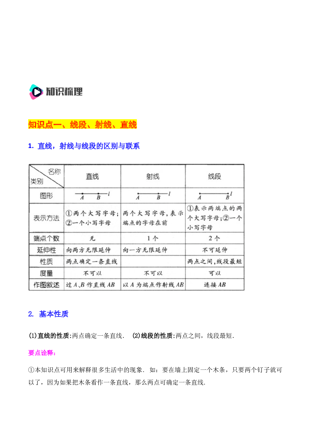 第4章  直线与角知识点清单-2023-2024学年七年级数学上册期末复习通关秘笈（沪科版）.docx 第2页