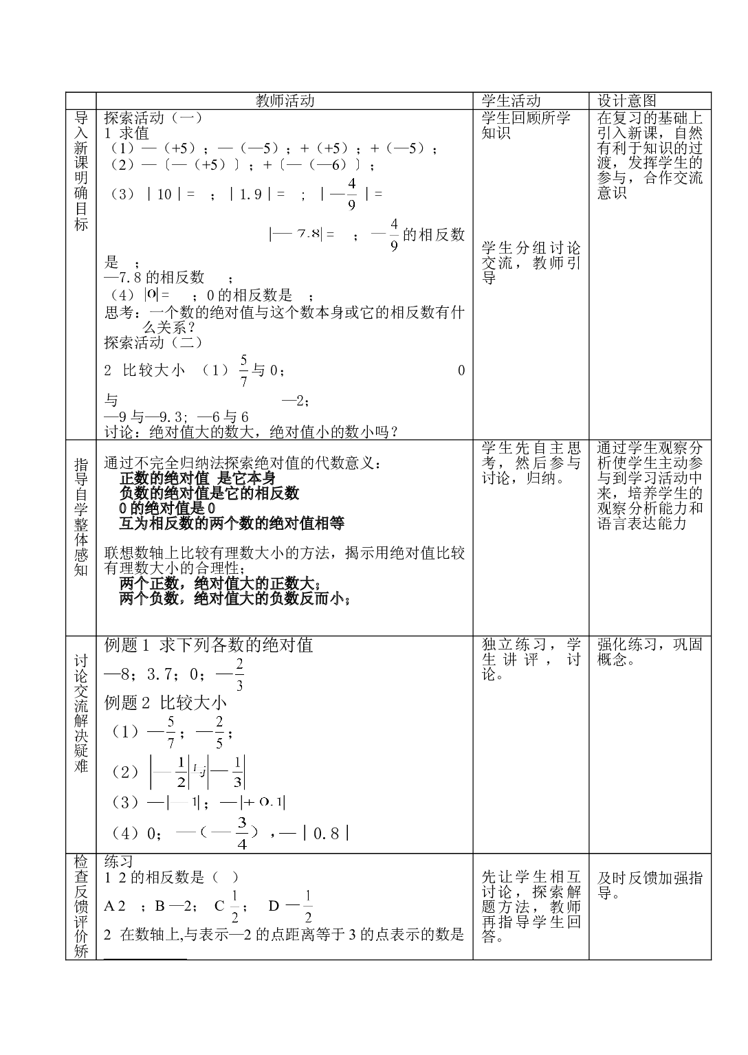苏科版七年级数学上册第2章2.4《绝对值与相反数（3）》2024教学设计.doc 第2页