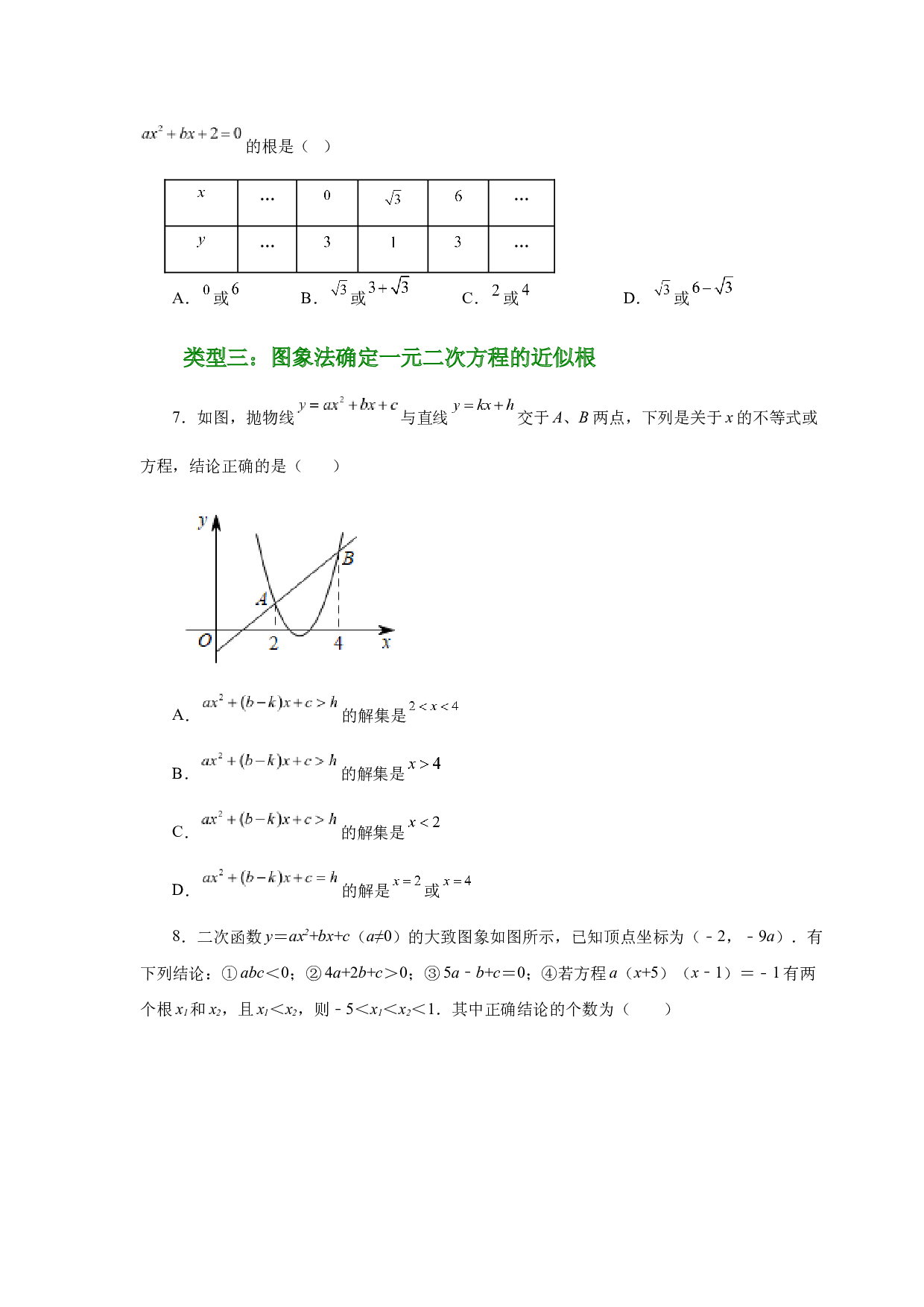 5.33 二次函数与一元二次方程（巩固篇）（专项练习）-2022-2023学年九年级数学下册基础知识专项讲练（苏科版）.docx 第2页