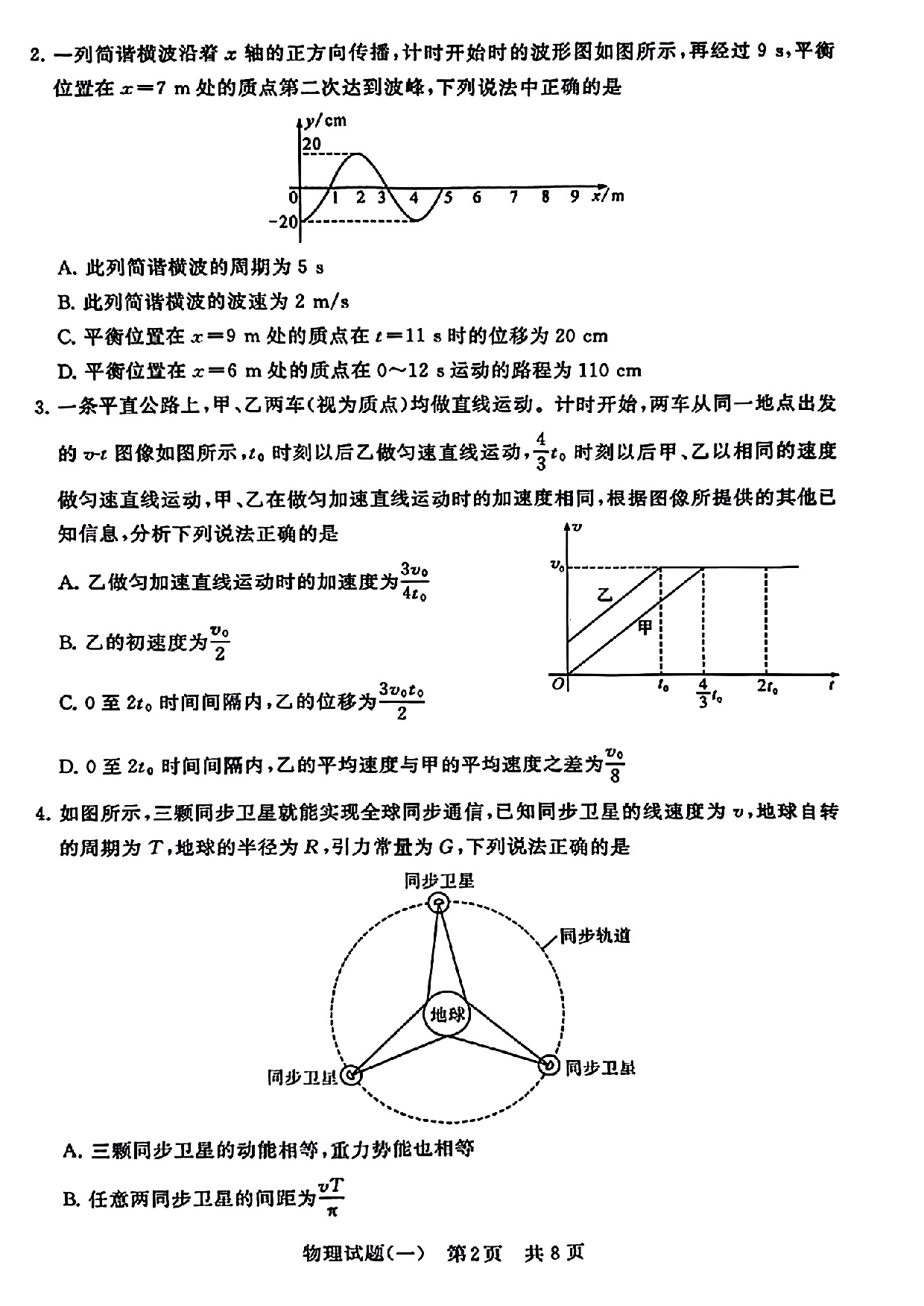 2024届湖北省T8联盟高三下学期压轴考试（一）物理试卷.pdf 第2页