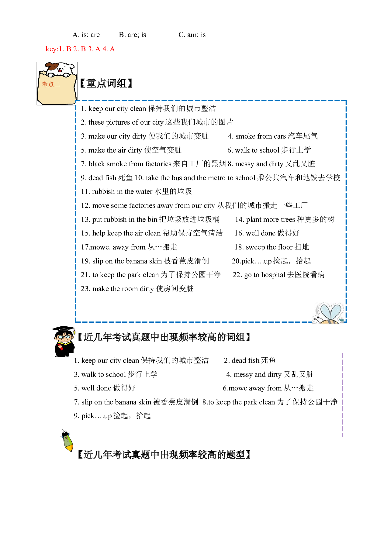 （单元知识考点 + 历年考试高频题）译林版六年级上册Unit 6 Keep our city clean .docx 第2页