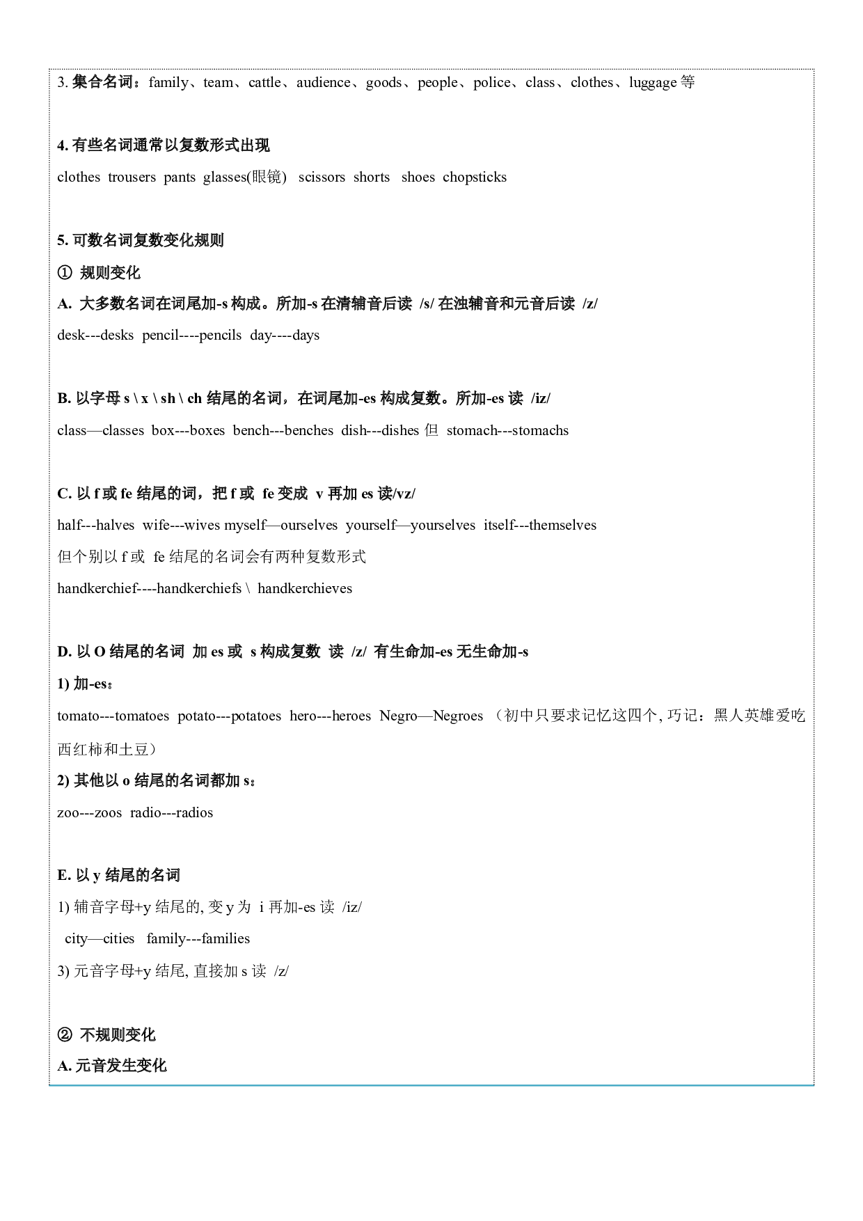 2023-2024学年小升初英语精美讲义+练习第9讲 名词&阅读 （牛津上海版试用本）（学生版）.docx 第2页