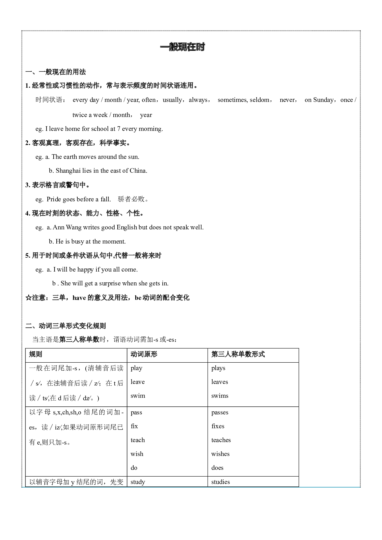 2023-2024学年小升初英语精美讲义+练习第16讲  时态一 （牛津上海版试用本）（教师版）.docx 第2页