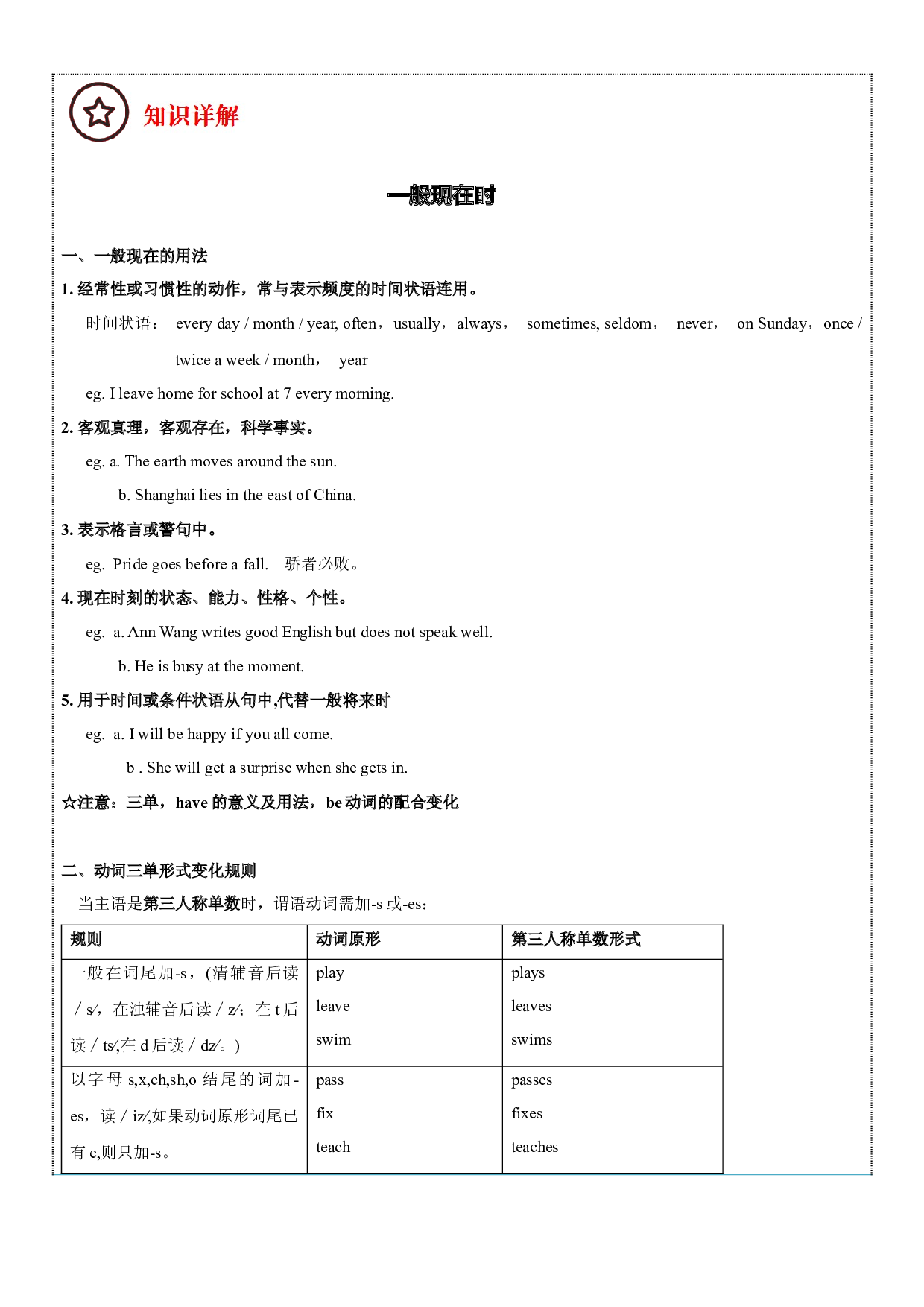 2023-2024学年小升初英语精美讲义+练习第16讲  时态一 （牛津上海版试用本）（学生版）.docx 第2页