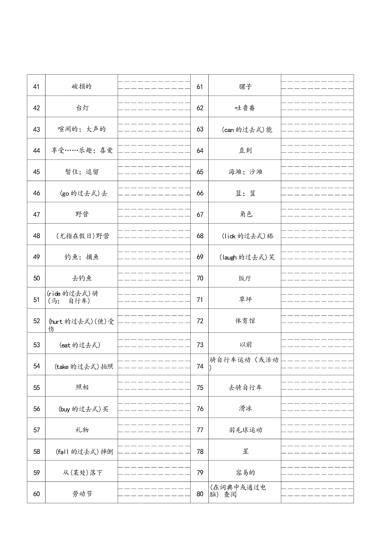 单词专项练习（试题）人教PEP版英语六年级下册.docx 第2页