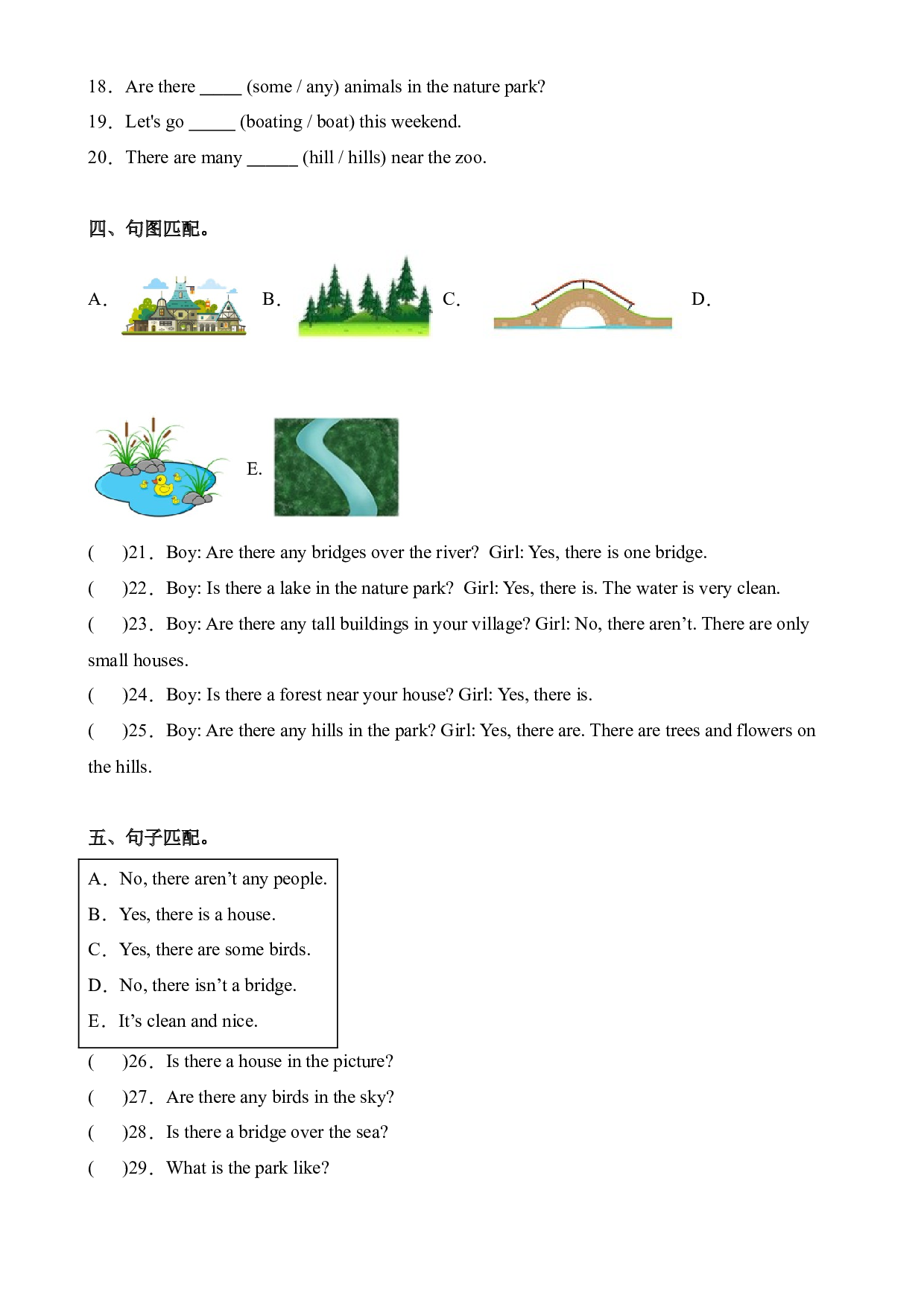 Unit 6 In a nature park Part B Let&rsquo;s try&Let&rsquo;s talk--2023-2024学年五年级英语上册同步练习（人教PEP版）.docx 第2页