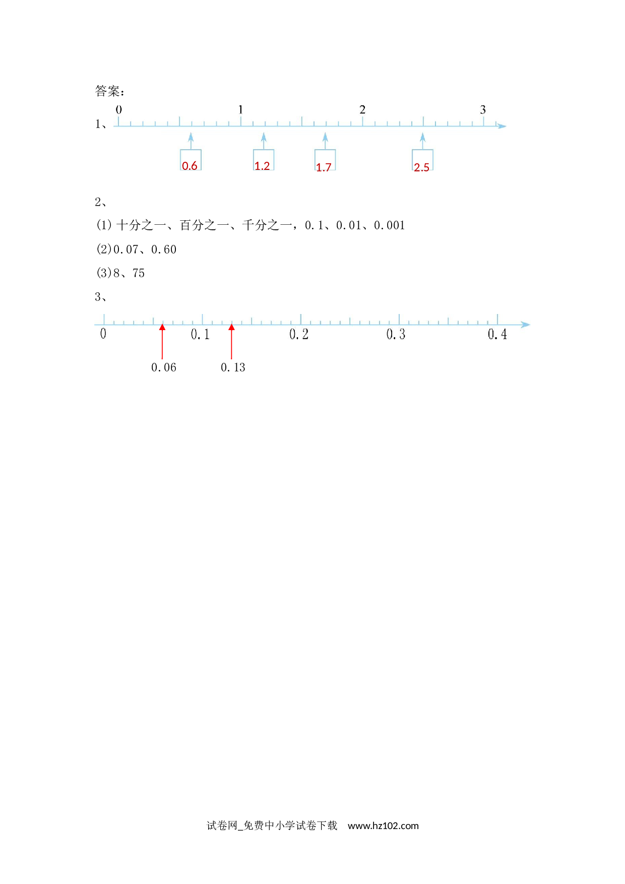 4.1 小数的意义（课时练）四年级数学下册人教版习题试卷.docx 第2页