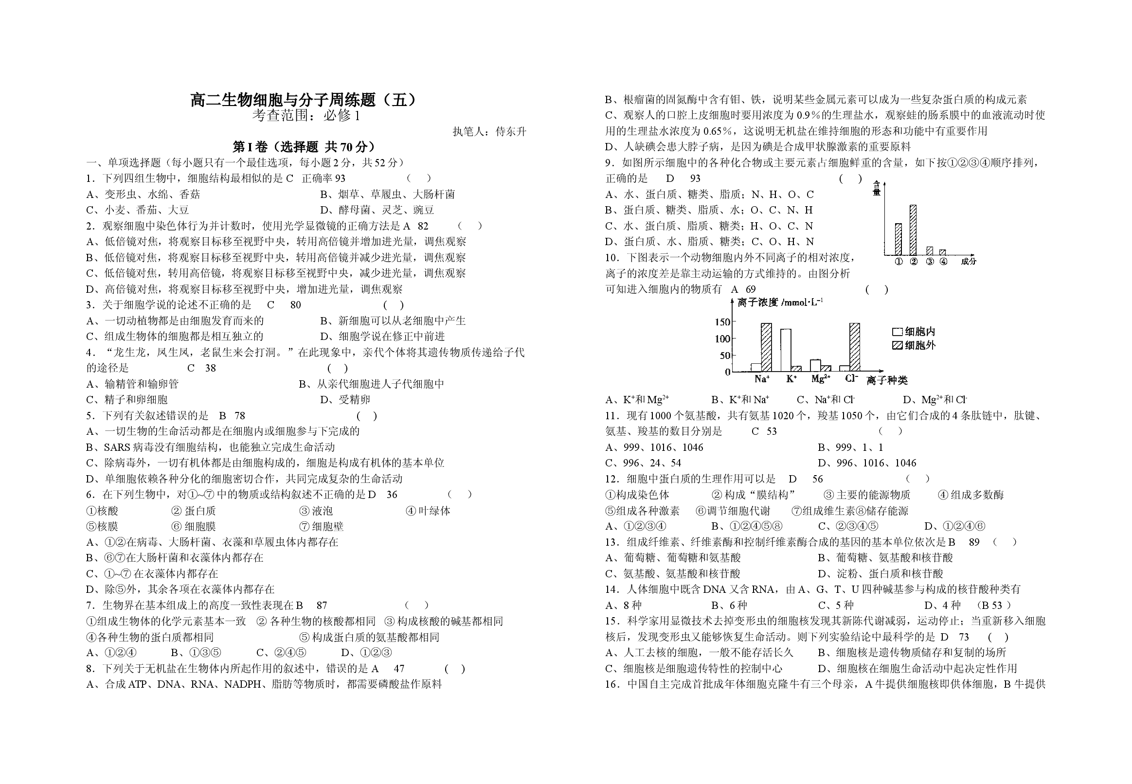 高二生物细胞与分子周练题.doc 第1页