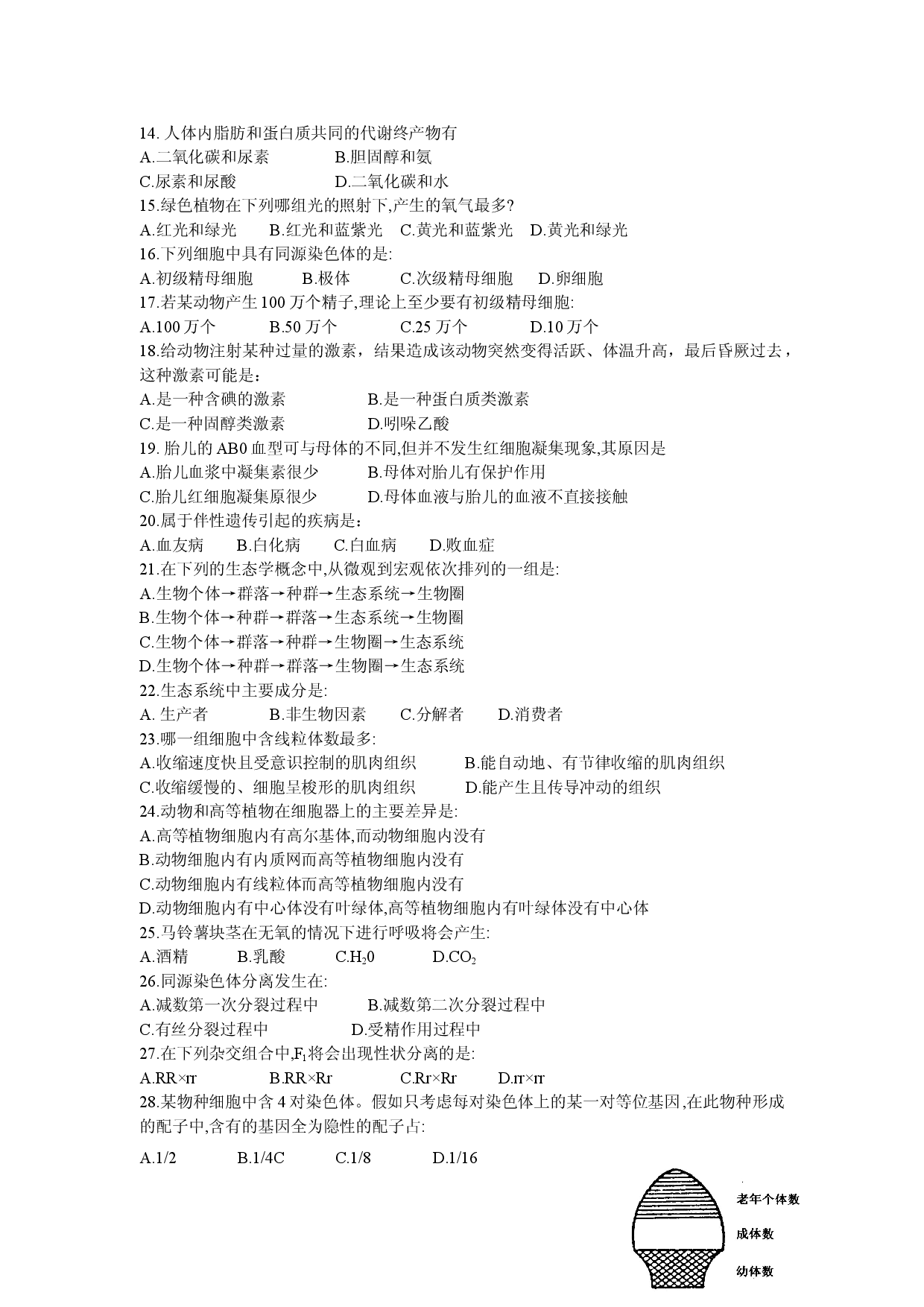 高三生物试题4.doc 第2页