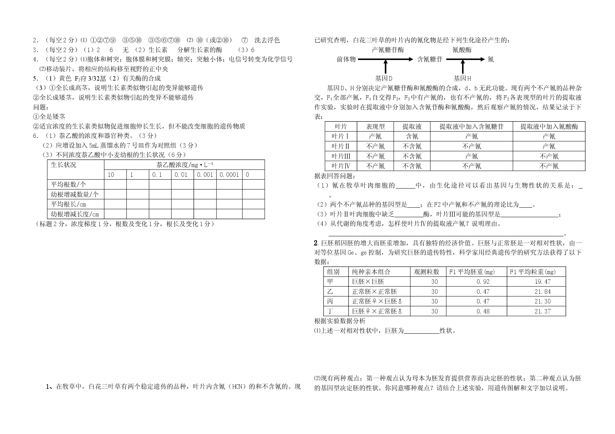 高三生物下册每周一练测试题.doc 第2页