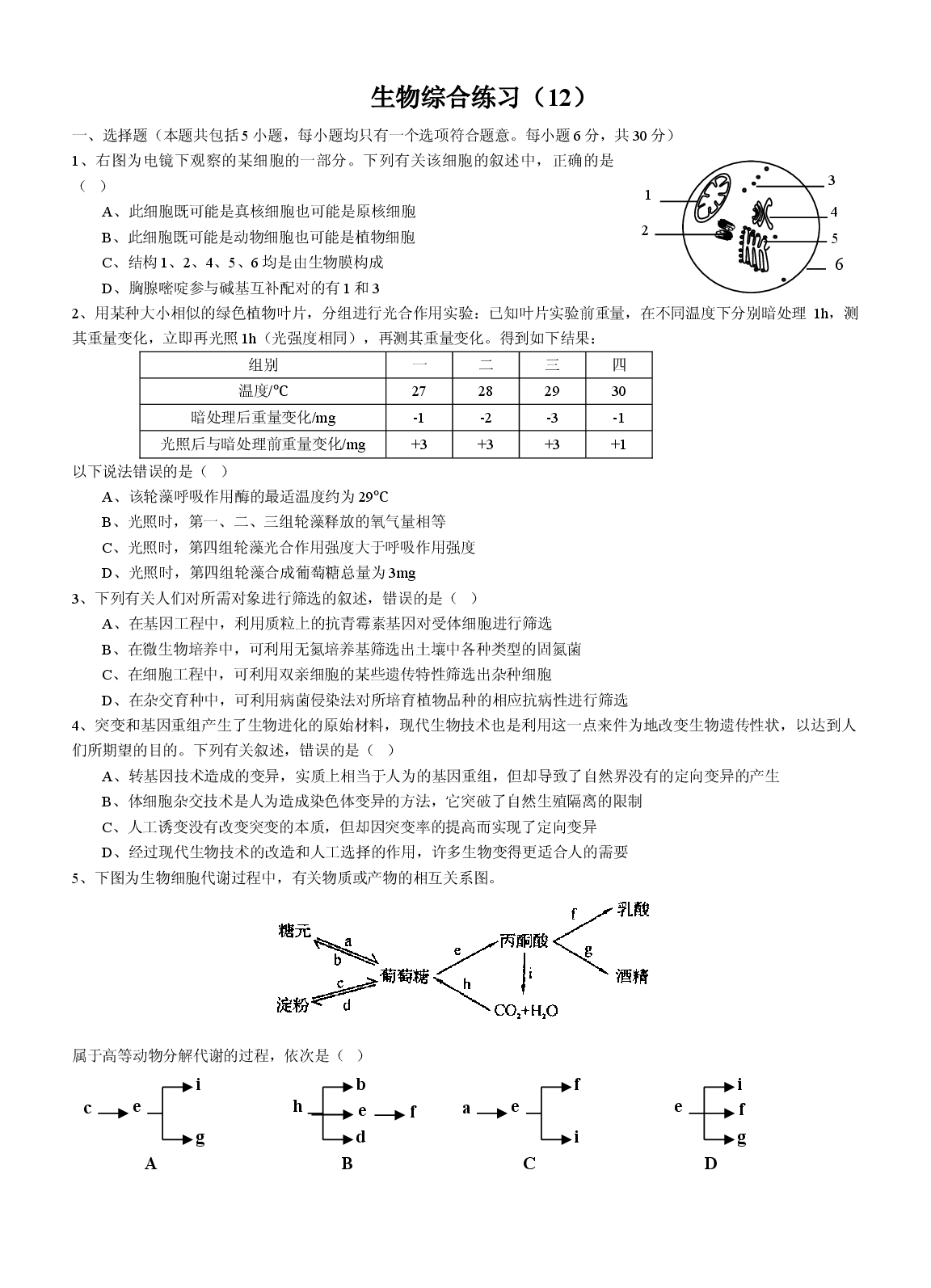 高三生物综合练习12.doc 第1页