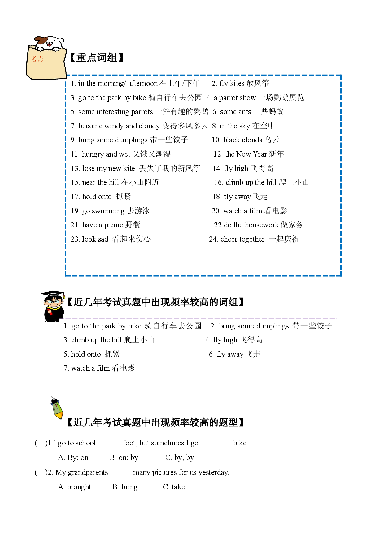 （单元知识考点 + 历年考试高频题）译林版六年级上册Unit 2 What a day.docx 第2页
