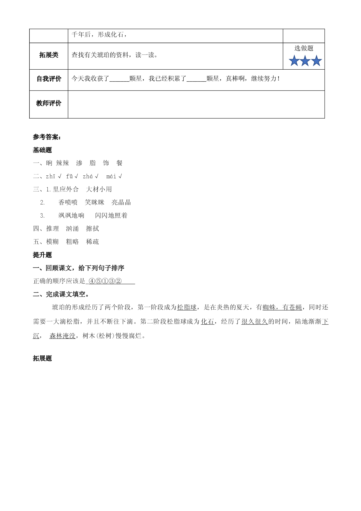 第5课《琥珀》第一课时四年级语文下册部编版.pptx.docx 第2页