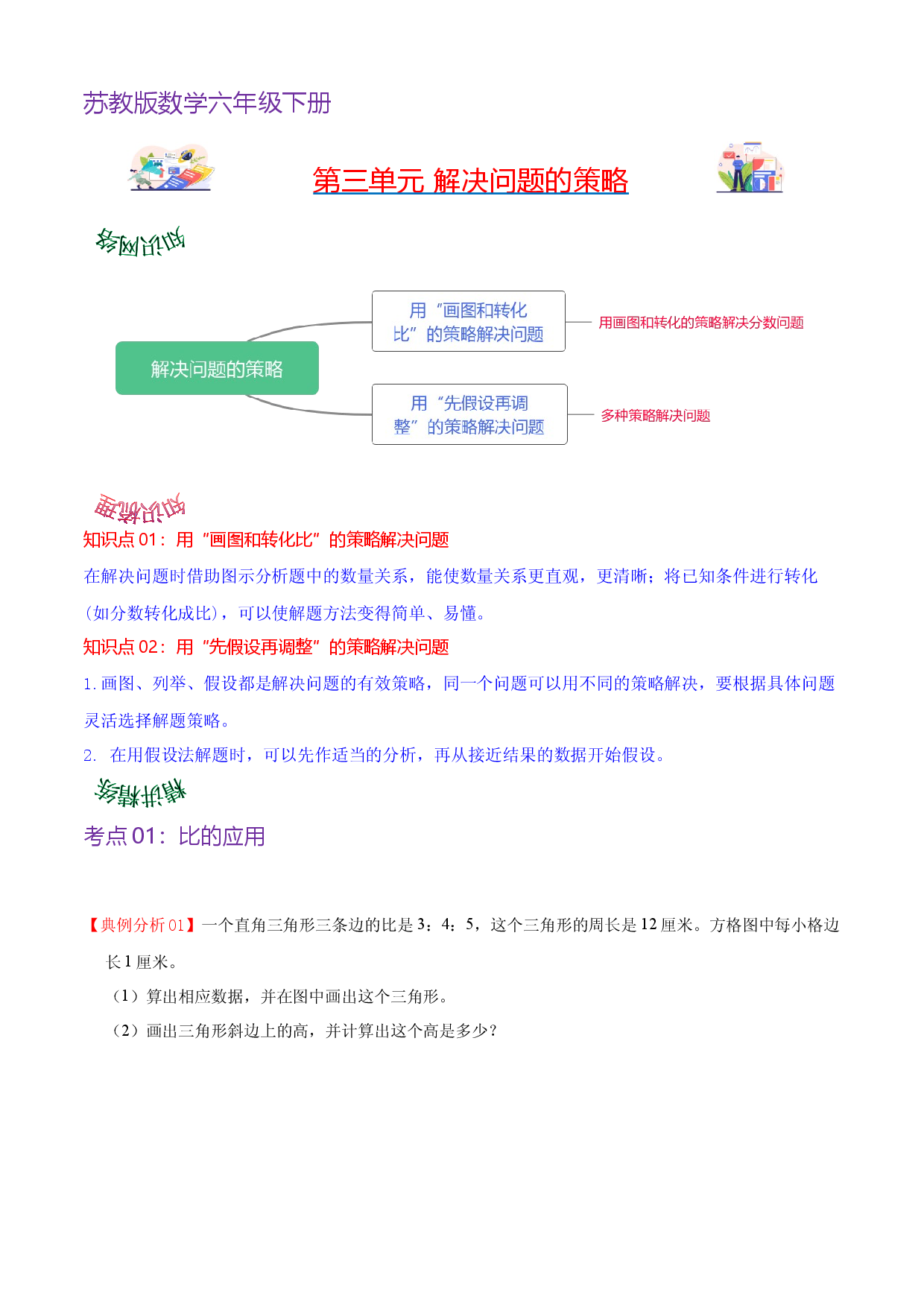 第三单元  解决问题的策略-2023-2024学年六年级下册数学单元hz102（苏教版）.docx 第1页