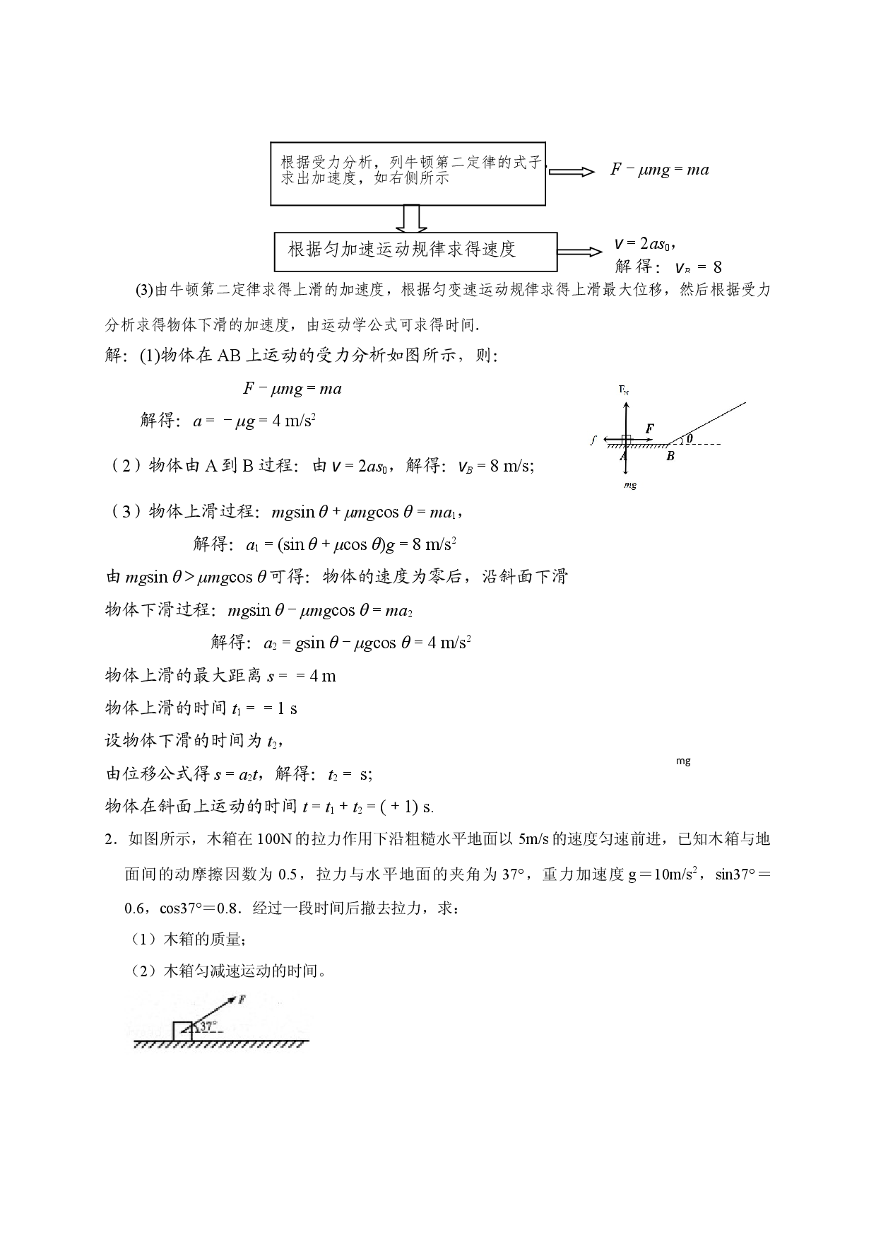 专题四：牛顿运动定律（考点分析+典例）&mdash;新教材粤教版（2019）高一物理上学期期末复习专题讲义.doc 第2页