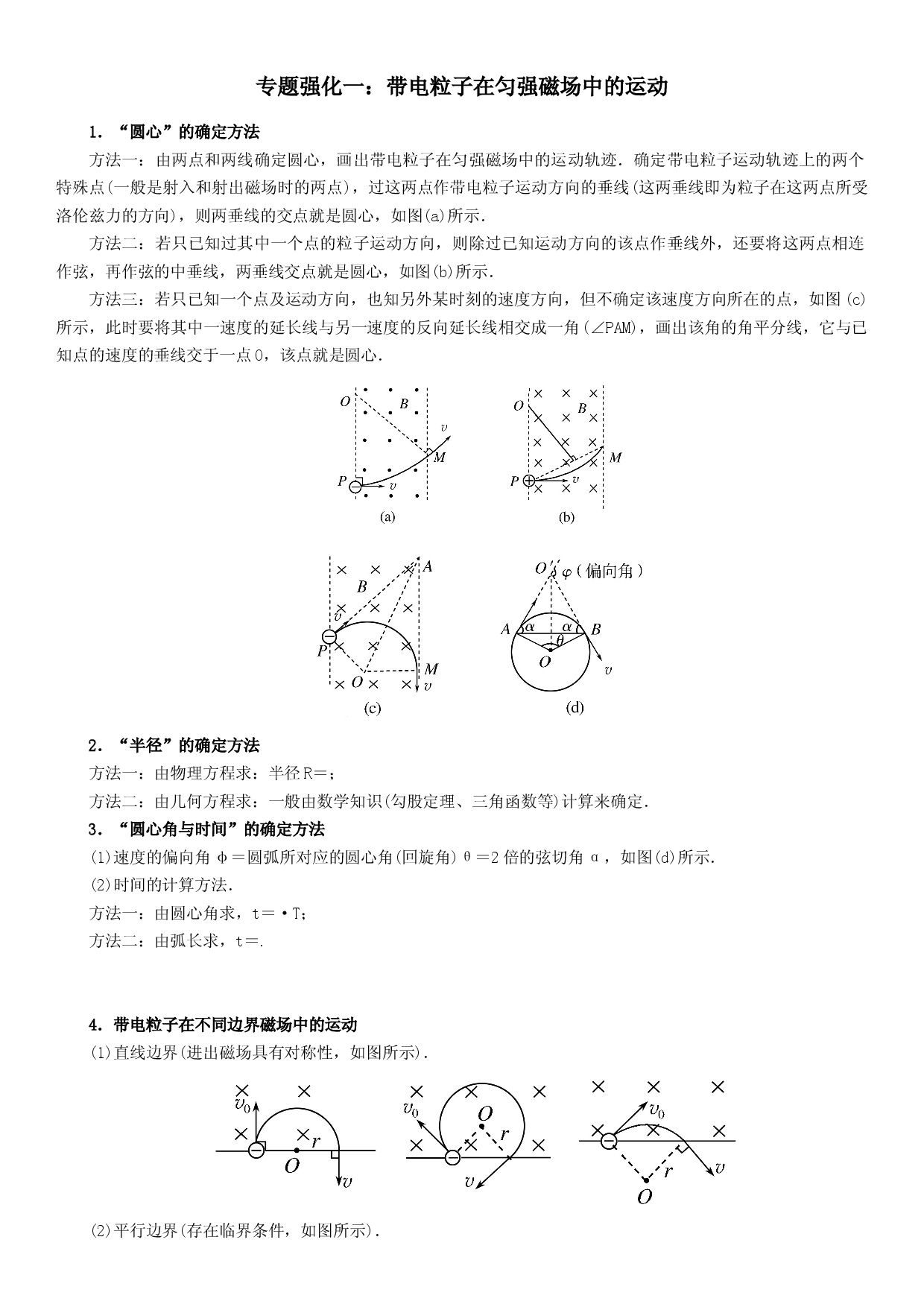 专题强化一 带电粒子在匀强磁场中的运动-2022-2023学年高二物理精讲与精练高分突破考点专题系列（人教版2019选择性必修第二册）.docx 第1页