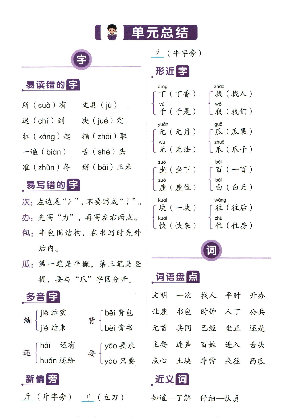 小学一年级下册语文单元总结_部分7.pdf 第1页