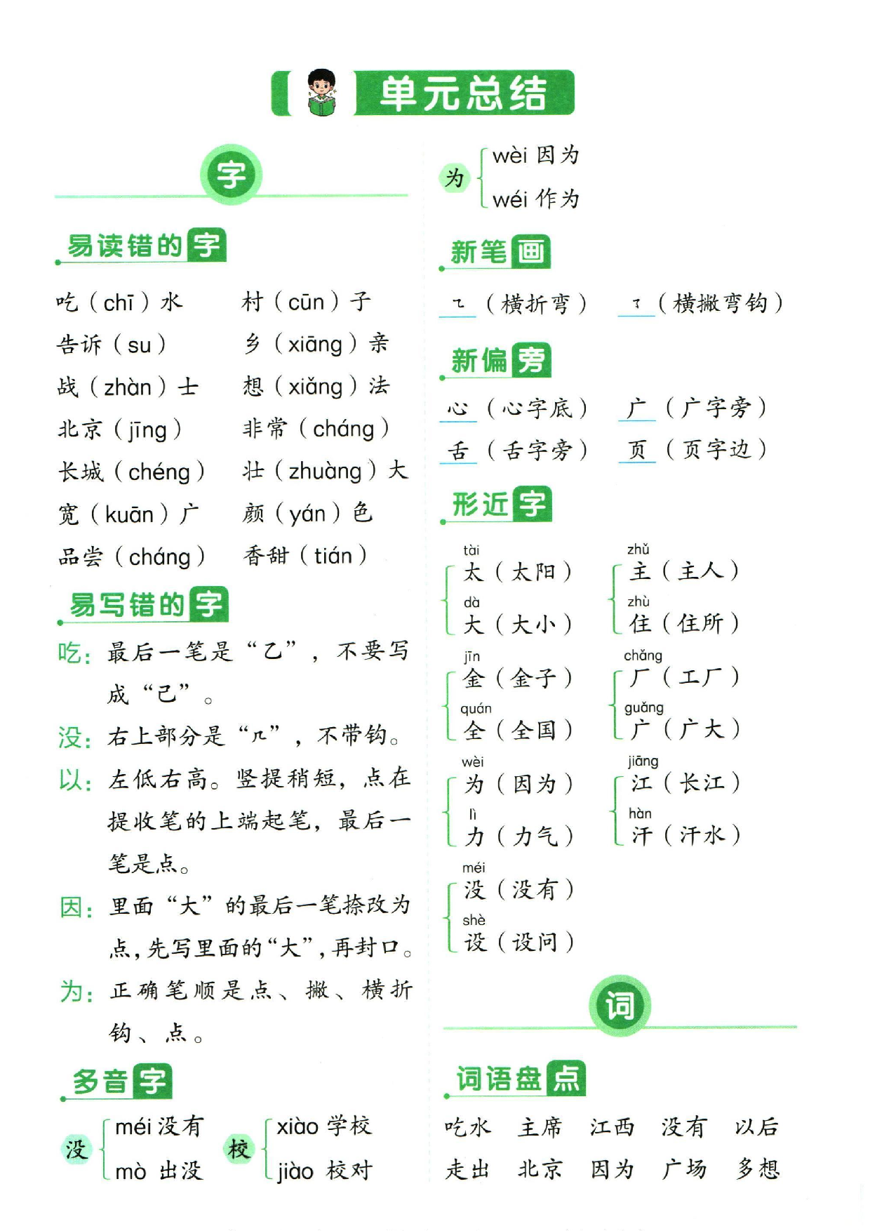 小学一年级下册语文单元总结_部分2.pdf 第1页