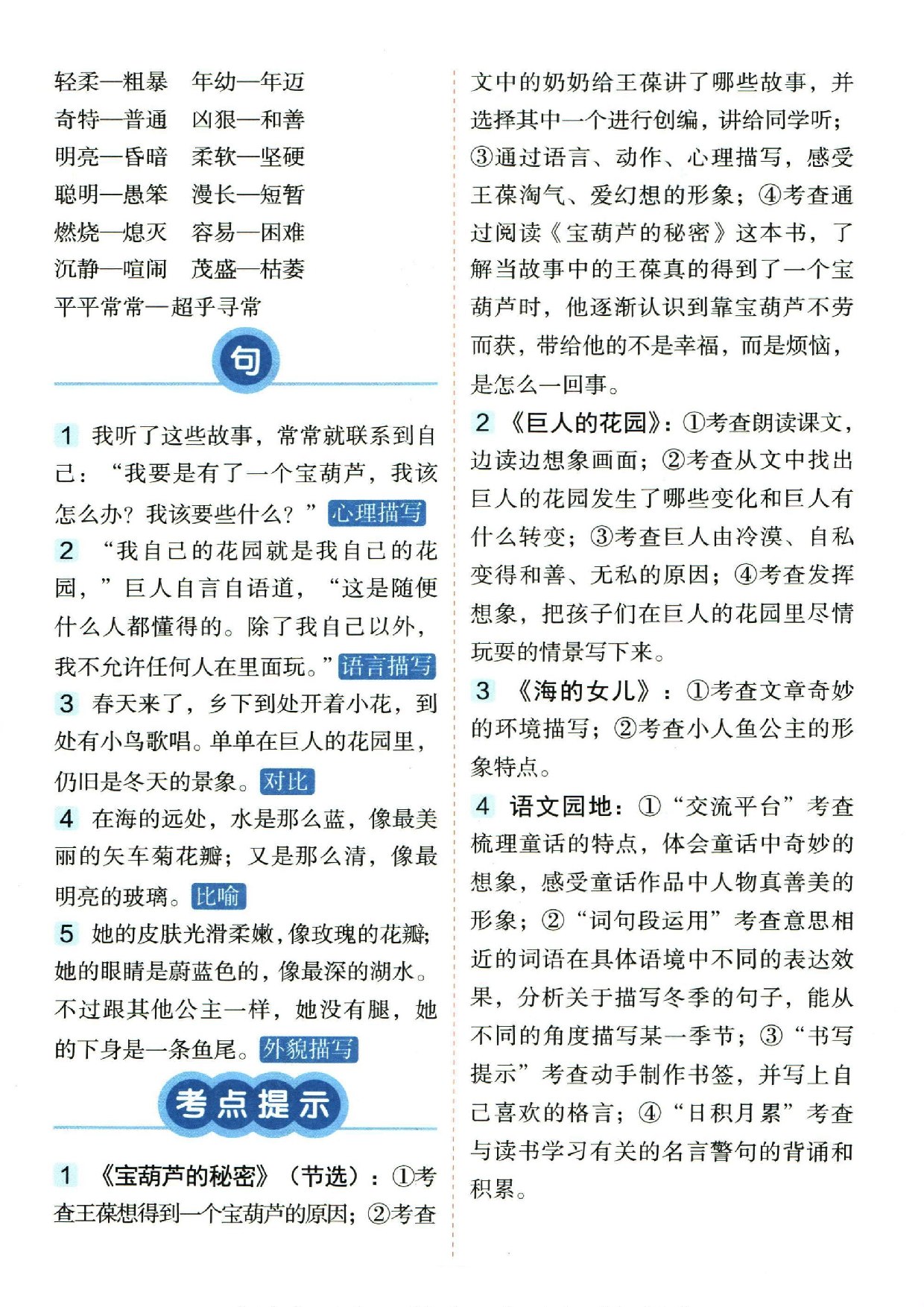 小学四年级下册语文单元总结_部分8.pdf 第2页