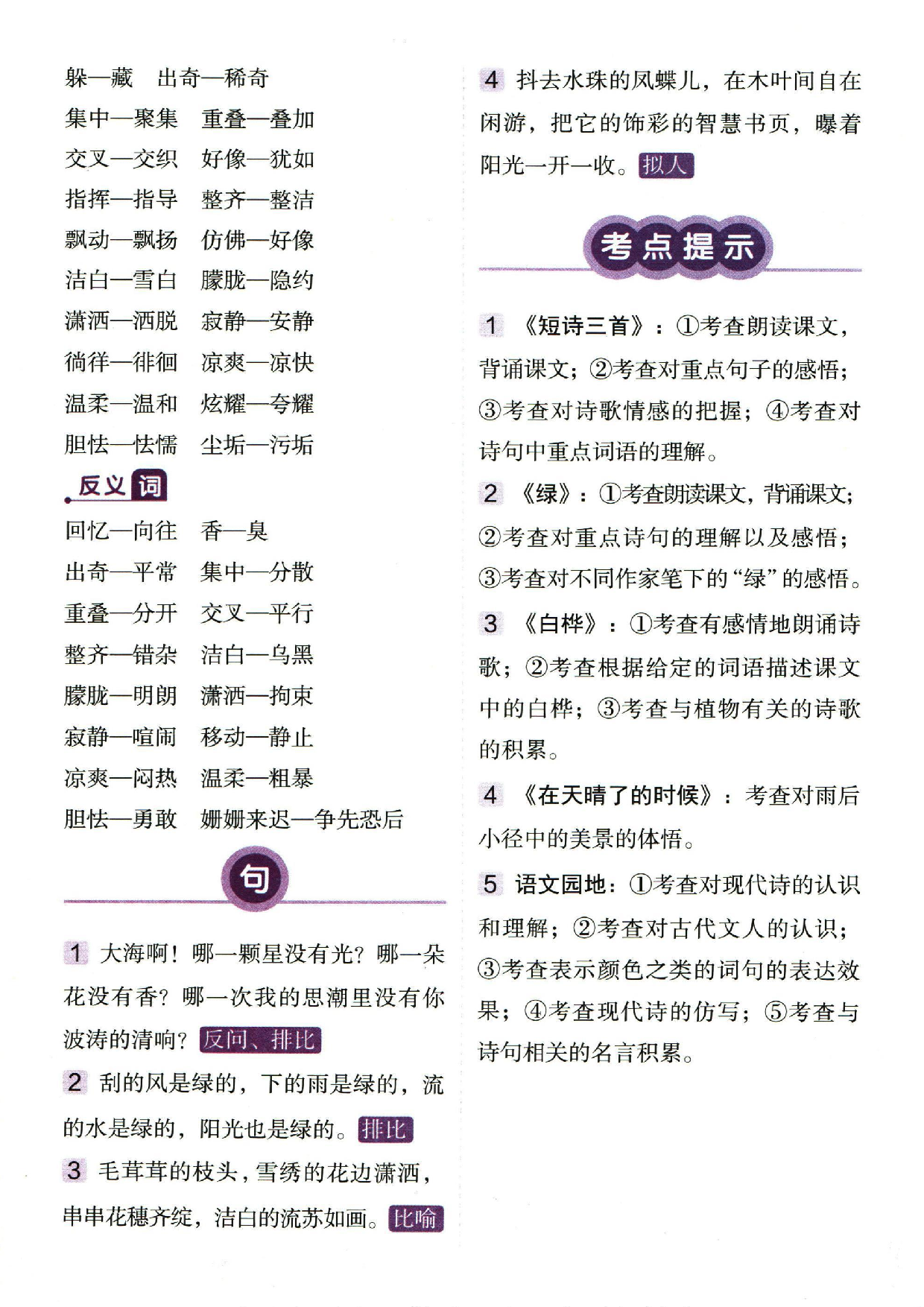 小学四年级下册语文单元总结_部分3.pdf 第2页