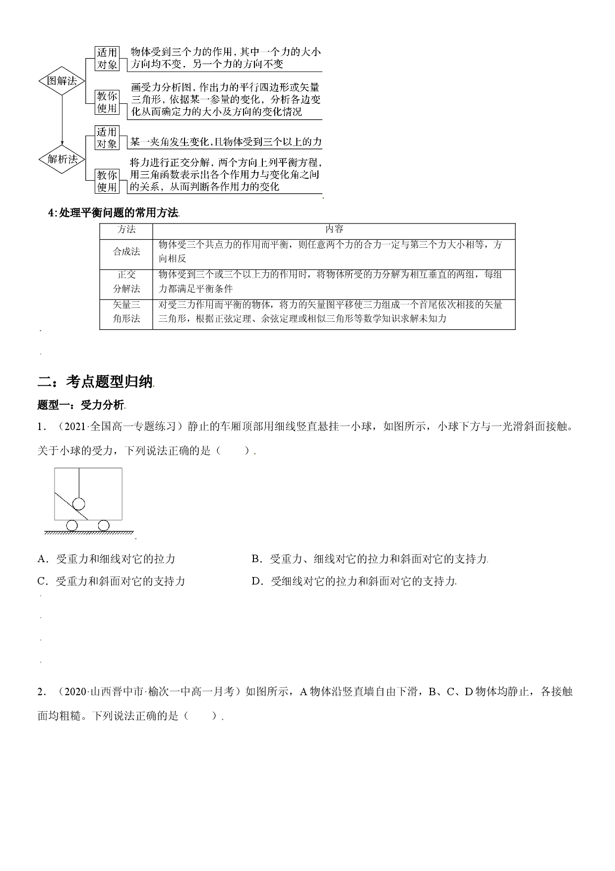 3.5 共点力的平衡-2021-2022学年高一物理精讲与精练高分突破考点专题系列（人教版2019必修第一册）.doc 第2页