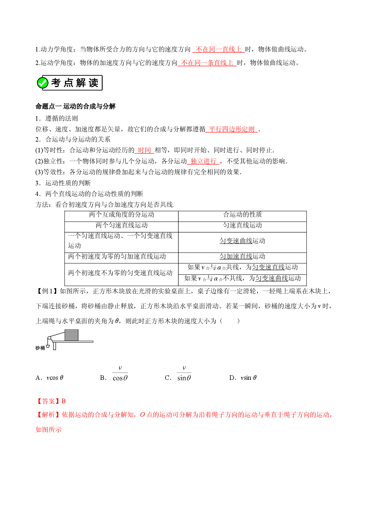 专题1 曲线运动（考点解读）-2020-2021学年高一物理考点解读与考点练习（人教版必修2）.doc 第2页