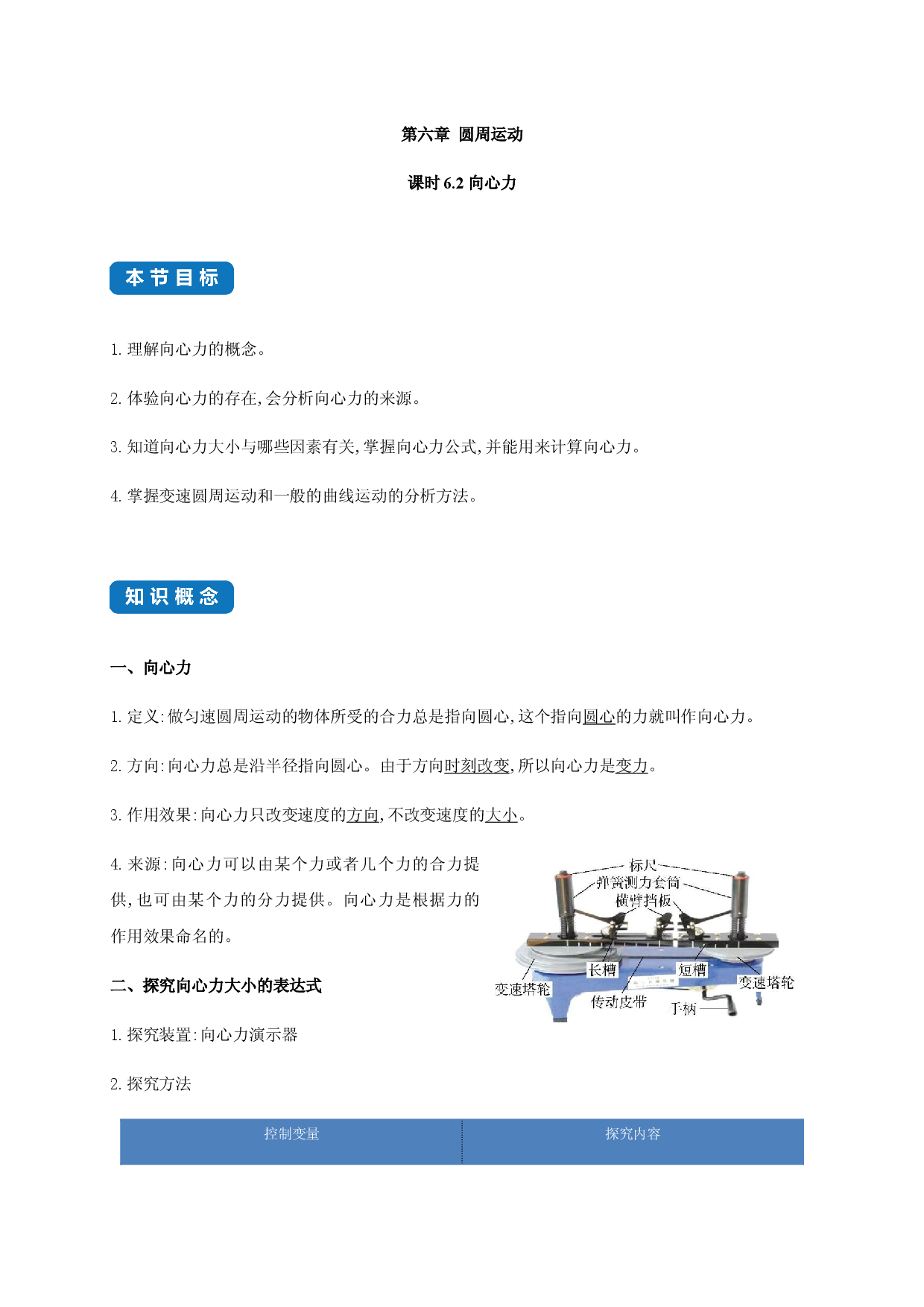 课时6.2 向心力-2020-2021学年高一物理下同步练习分类专题教案（新教材人教版必修第二册）.docx 第1页