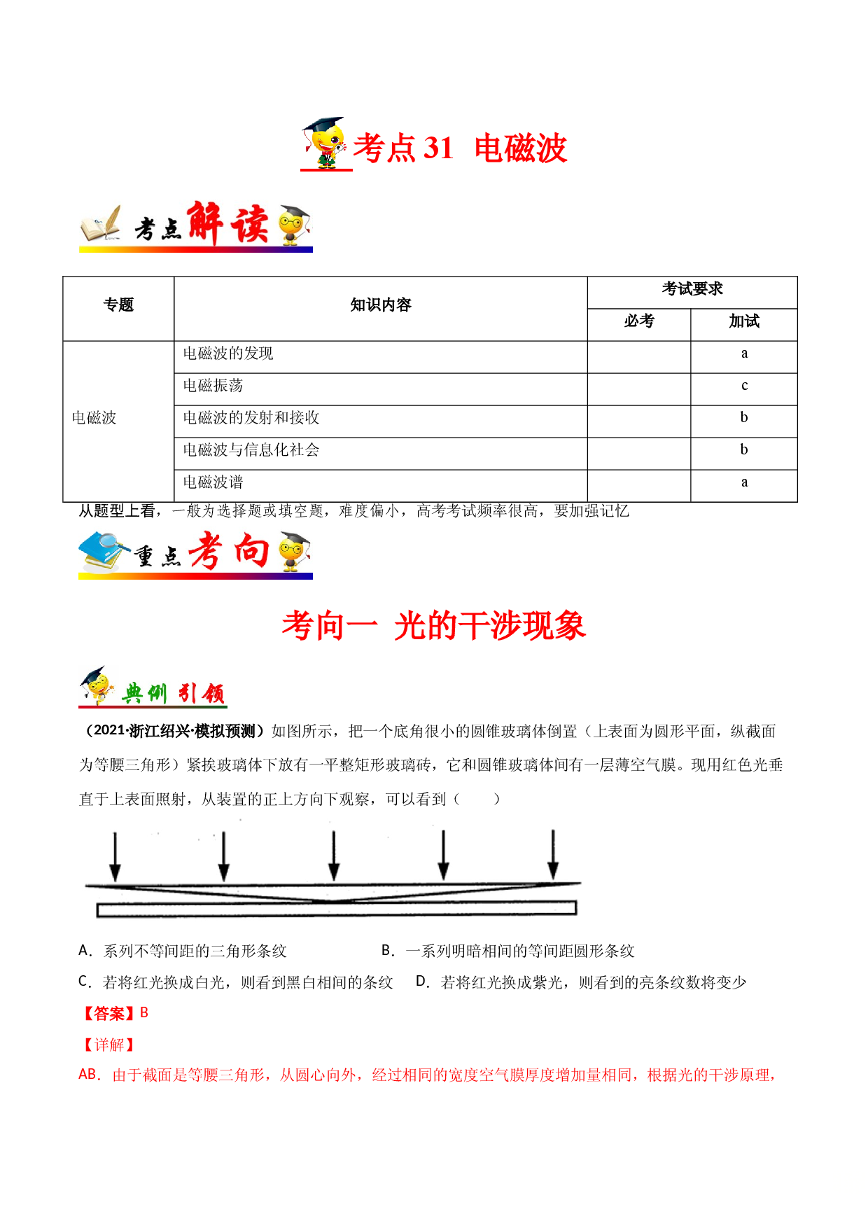 考点31电磁波-备战2022年高考物理一轮复习考点帮（浙江专用）.doc 第1页