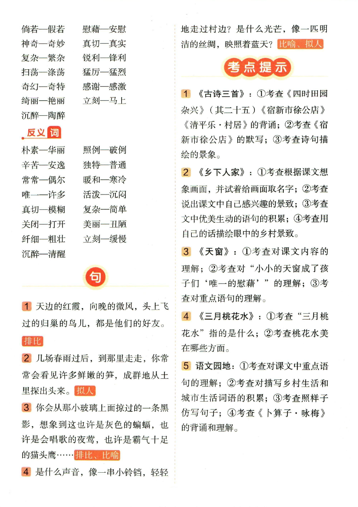 小学四年级下册语文单元总结_部分1.pdf 第2页
