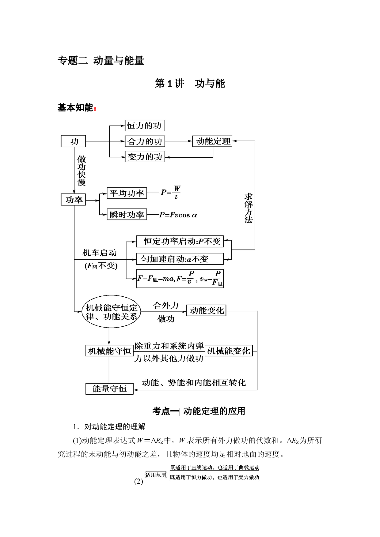 2022届高考物理二轮复习 2.1 功与能 讲义.docx 第1页