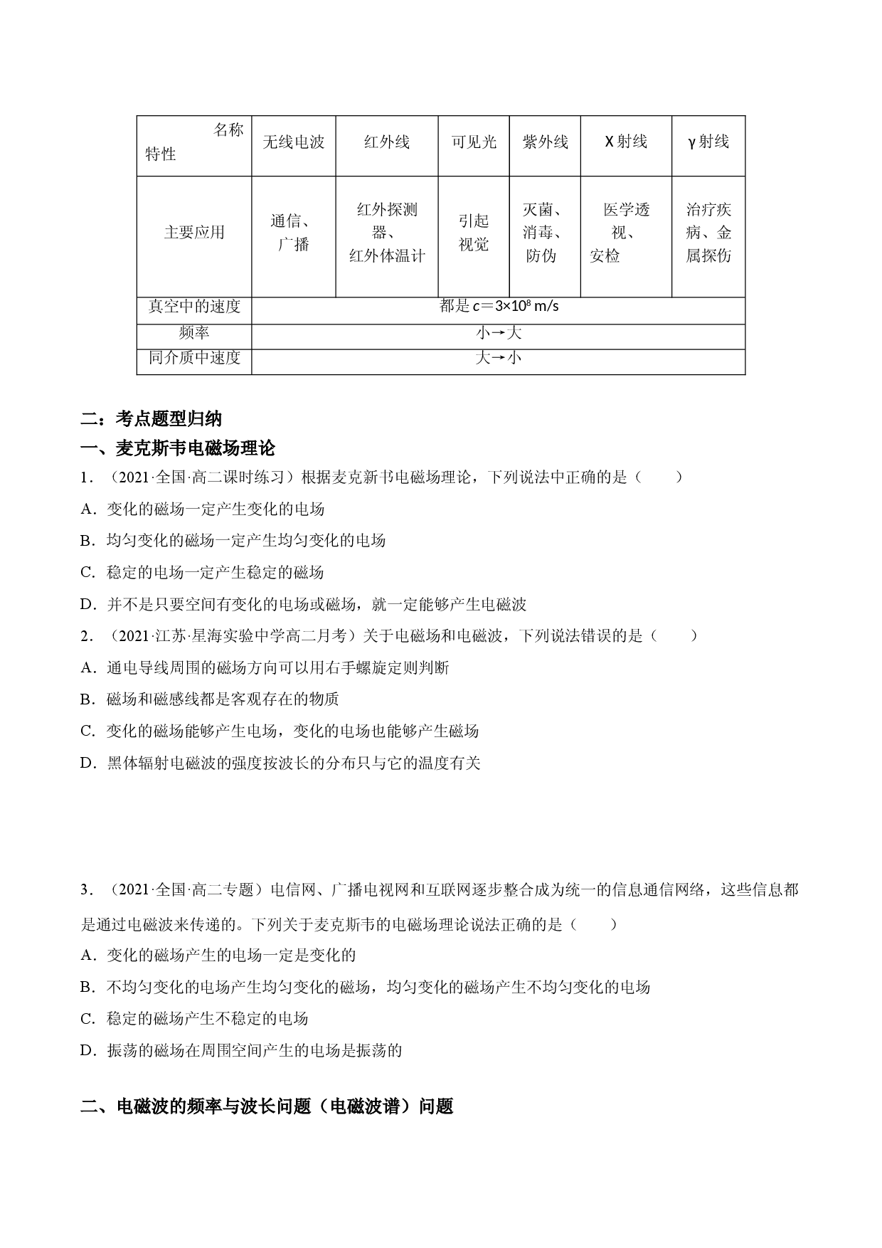 13.4 电磁波的发现及应用-2021-2022学年高二物理精讲与精练高分突破考点专题系列（人教版2019必修第三册）.doc 第2页