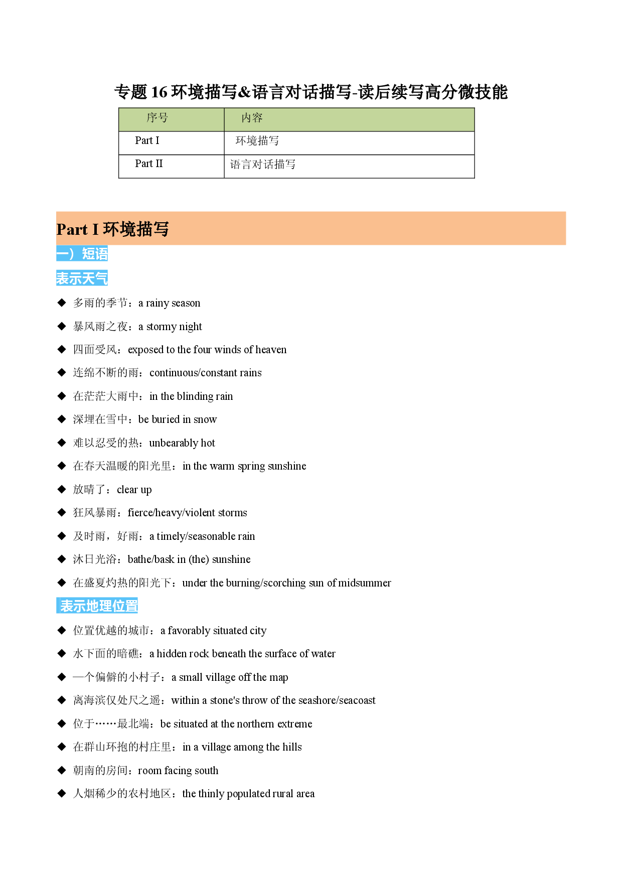 专题16-环境描写&语言对话描写-读后续写高分微技能 备战2023年高考英语【应用文+读后续写】讲练测（高考新题型）.docx 第1页