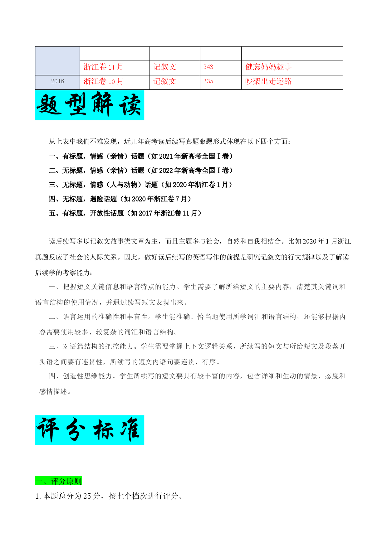专题07 书面表达（读后续写）-十年（2013-2022）高考真题英语试题研究.docx 第2页