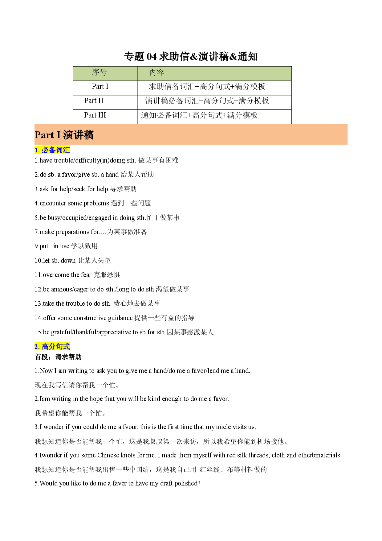 专题04-求助信&演讲稿&通知 应用文写作-备战2023年高考英语【应用文+读后续写】讲练测（高考新题型）.docx 第1页